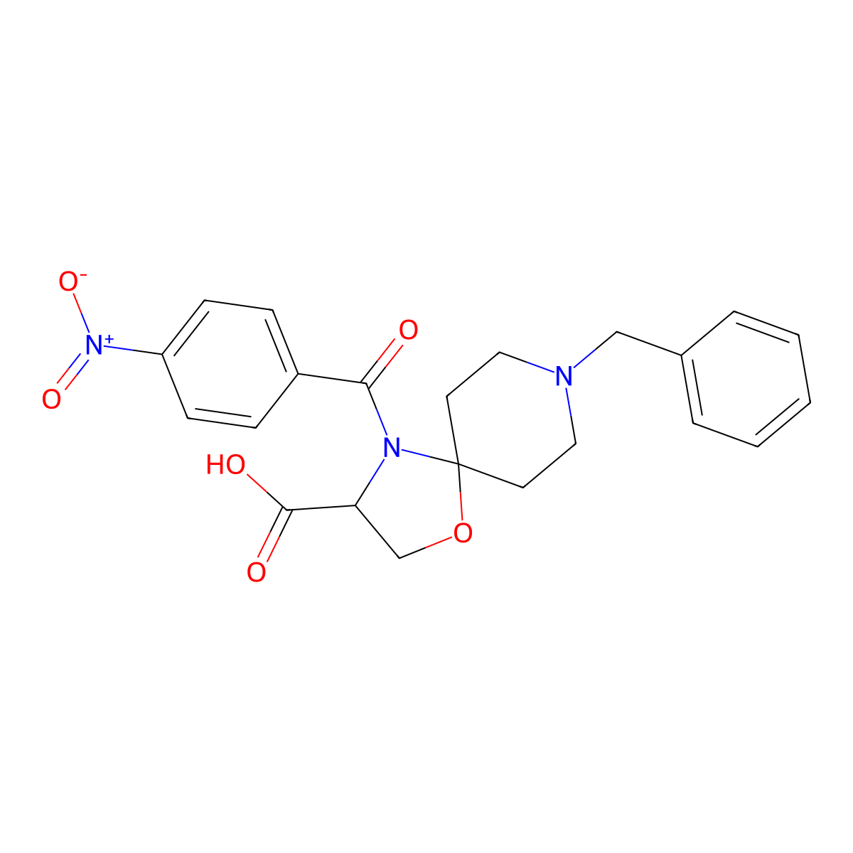 8-Benzyl-4-(4-nitrobenzoyl)-1-oxa-4,8-diazaspiro[4.5]decane-3-carboxylic acid molecular structure, CAS 1326809-86-2