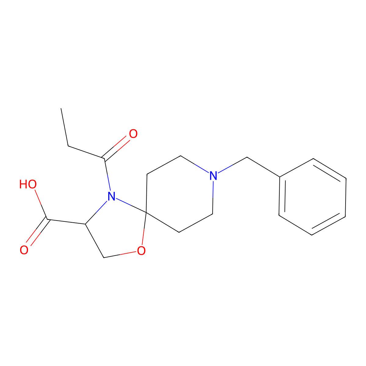 8-Benzyl-4-propanoyl-1-oxa-4,8-diazaspiro[4.5]decane-3-carboxylic acid molecular structure, CAS 1326809-89-5