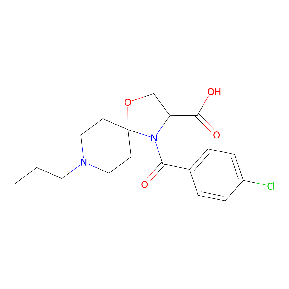 4-(4-Chlorobenzoyl)-8-propyl-1-oxa-4,8-diazaspiro[4.5]decane-3-carboxylic acid molecular structure, CAS 1326809-93-1