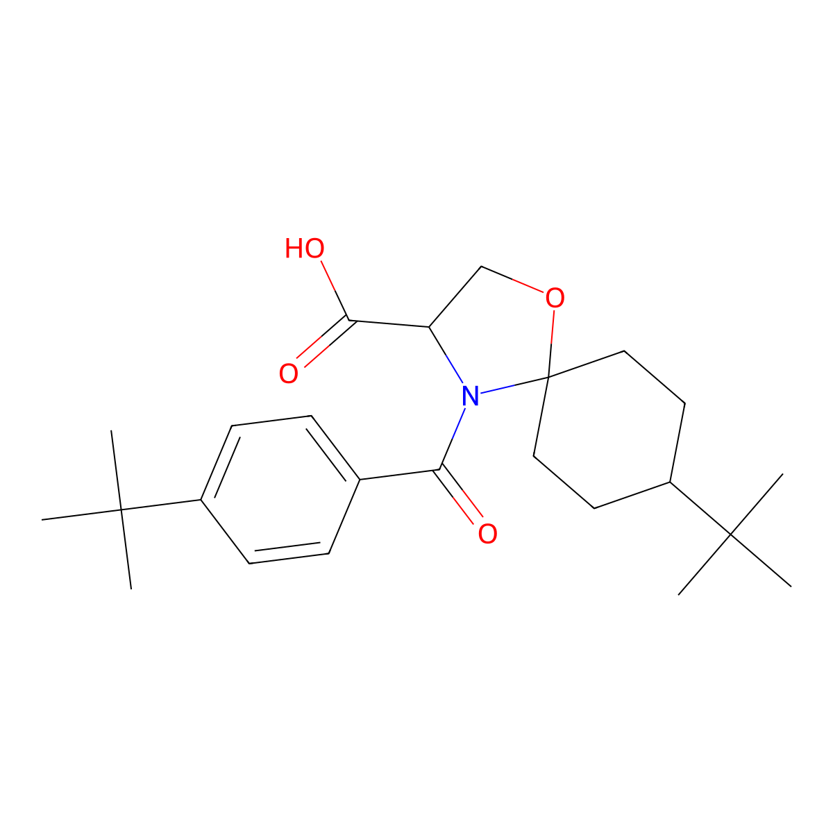 8-tert-Butyl-4-(4-tert-butylbenzoyl)-1-oxa-4-azaspiro[4.5]decane-3-carboxylic acid molecular structure, CAS 1326810-02-9