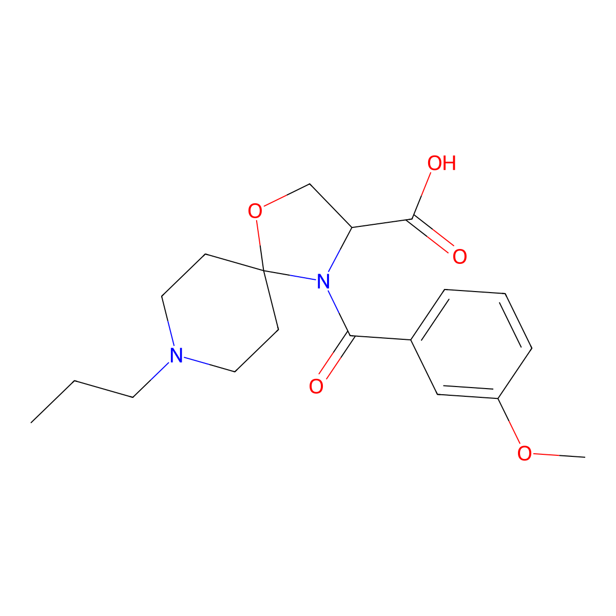 4-(3-Methoxybenzoyl)-8-propyl-1-oxa-4,8-diazaspiro[4.5]decane-3-carboxylic acid molecular structure, CAS 1326810-08-5