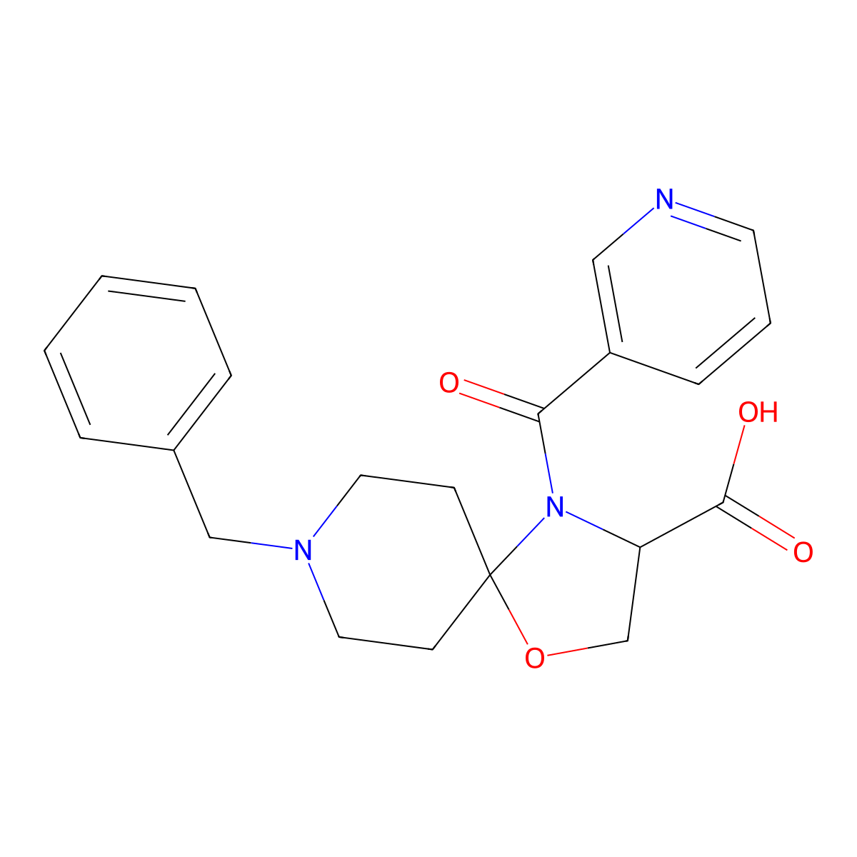 8-Benzyl-4-(pyridine-3-carbonyl)-1-oxa-4,8-diazaspiro[4.5]decane-3-carboxylic acid molecular structure, CAS 1326810-11-0