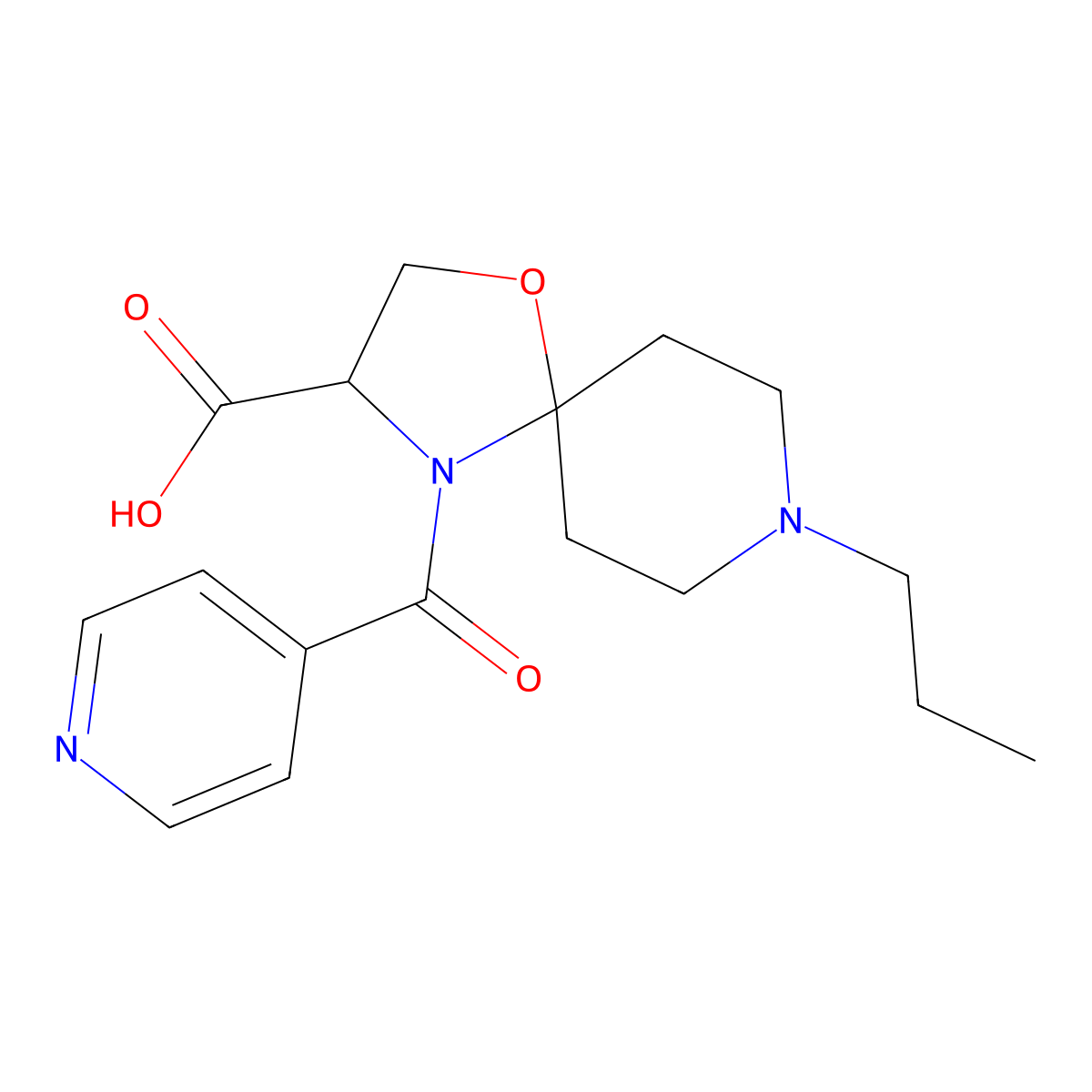 8-Propyl-4-(pyridine-4-carbonyl)-1-oxa-4,8-diazaspiro[4.5]decane-3-carboxylic acid molecular structure, CAS 1326810-12-1