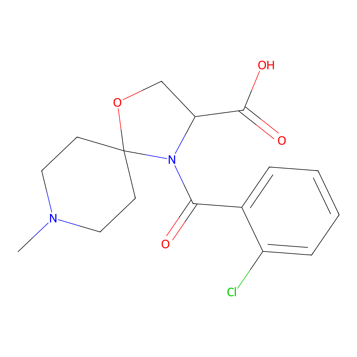 4-(2-Chlorobenzoyl)-8-methyl-1-oxa-4,8-diazaspiro[4.5]decane-3-carboxylic acid molecular structure, CAS 1326810-13-2