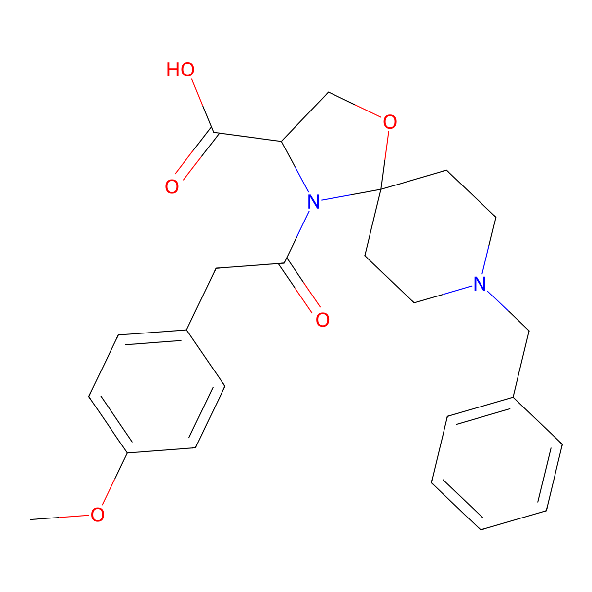 8-Benzyl-4-[2-(4-methoxyphenyl)acetyl]-1-oxa-4,8-diazaspiro[4.5]decane-3-carboxylic acid molecular structure, CAS 1326810-24-5
