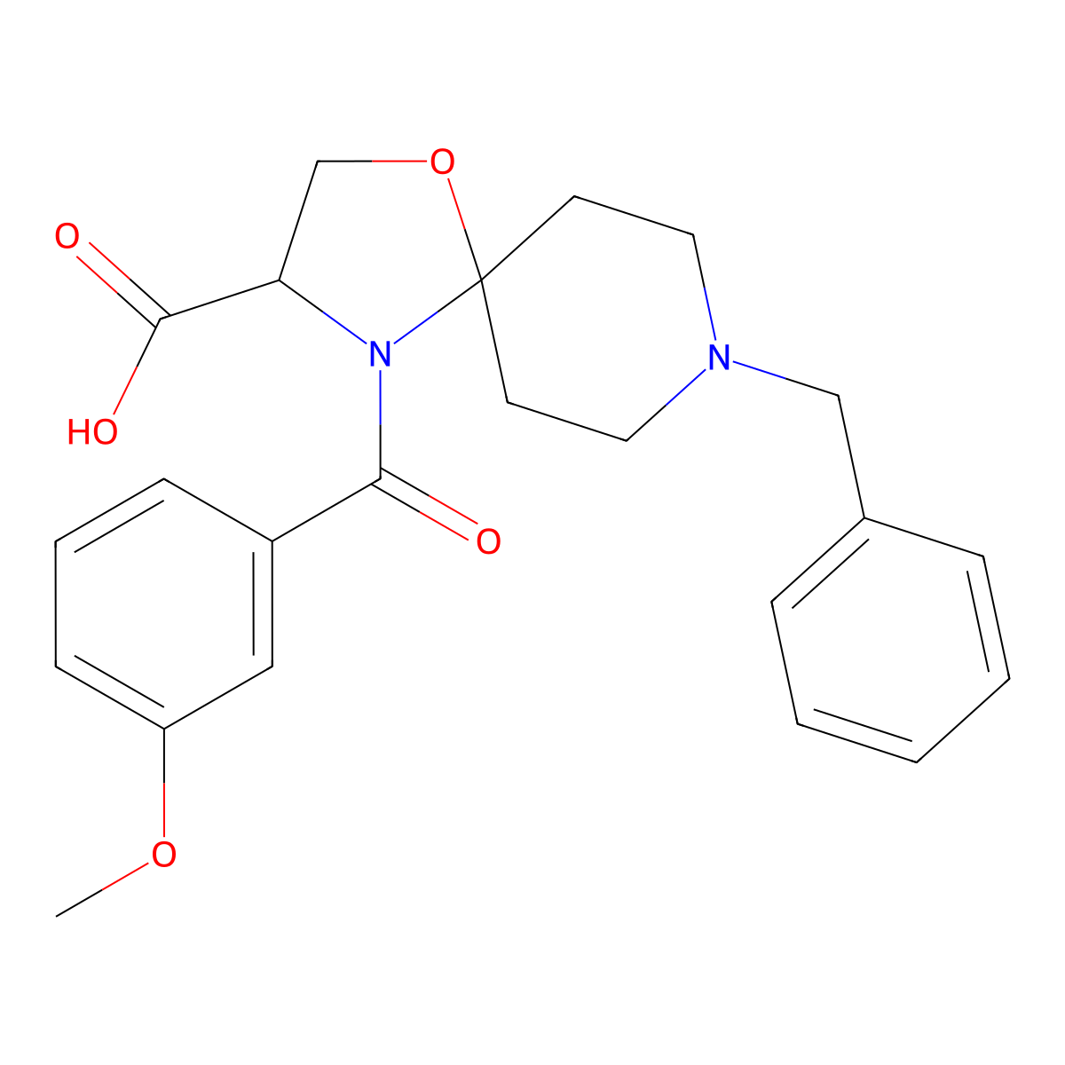 8-Benzyl-4-(3-methoxybenzoyl)-1-oxa-4,8-diazaspiro[4.5]decane-3-carboxylic acid molecular structure, CAS 1326810-35-8