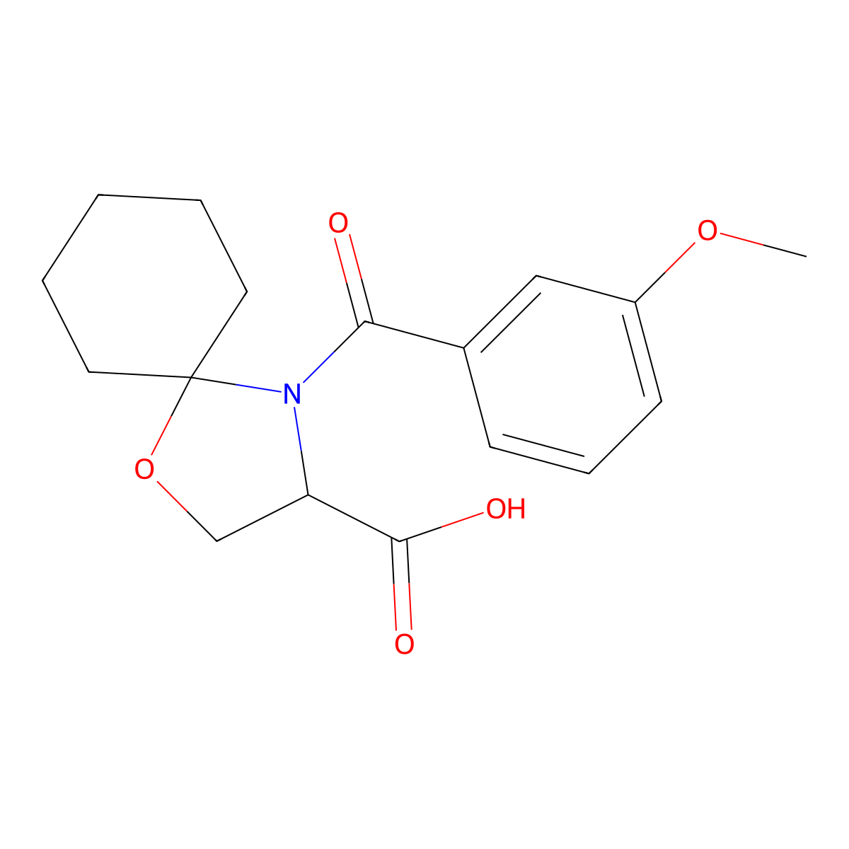 4-(3-Methoxybenzoyl)-1-oxa-4-azaspiro[4.5]decane-3-carboxylic acid molecular structure, CAS 1326810-36-9