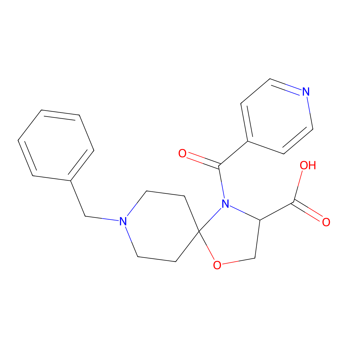 8-Benzyl-4-(pyridine-4-carbonyl)-1-oxa-4,8-diazaspiro[4.5]decane-3-carboxylic acid molecular structure, CAS 1326810-37-0