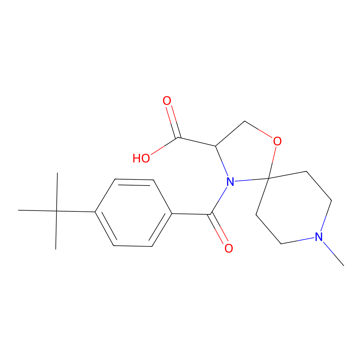 4-(4-tert-Butylbenzoyl)-8-methyl-1-oxa-4,8-diazaspiro[4.5]decane-3-carboxylic acid molecular structure, CAS 1326810-43-8