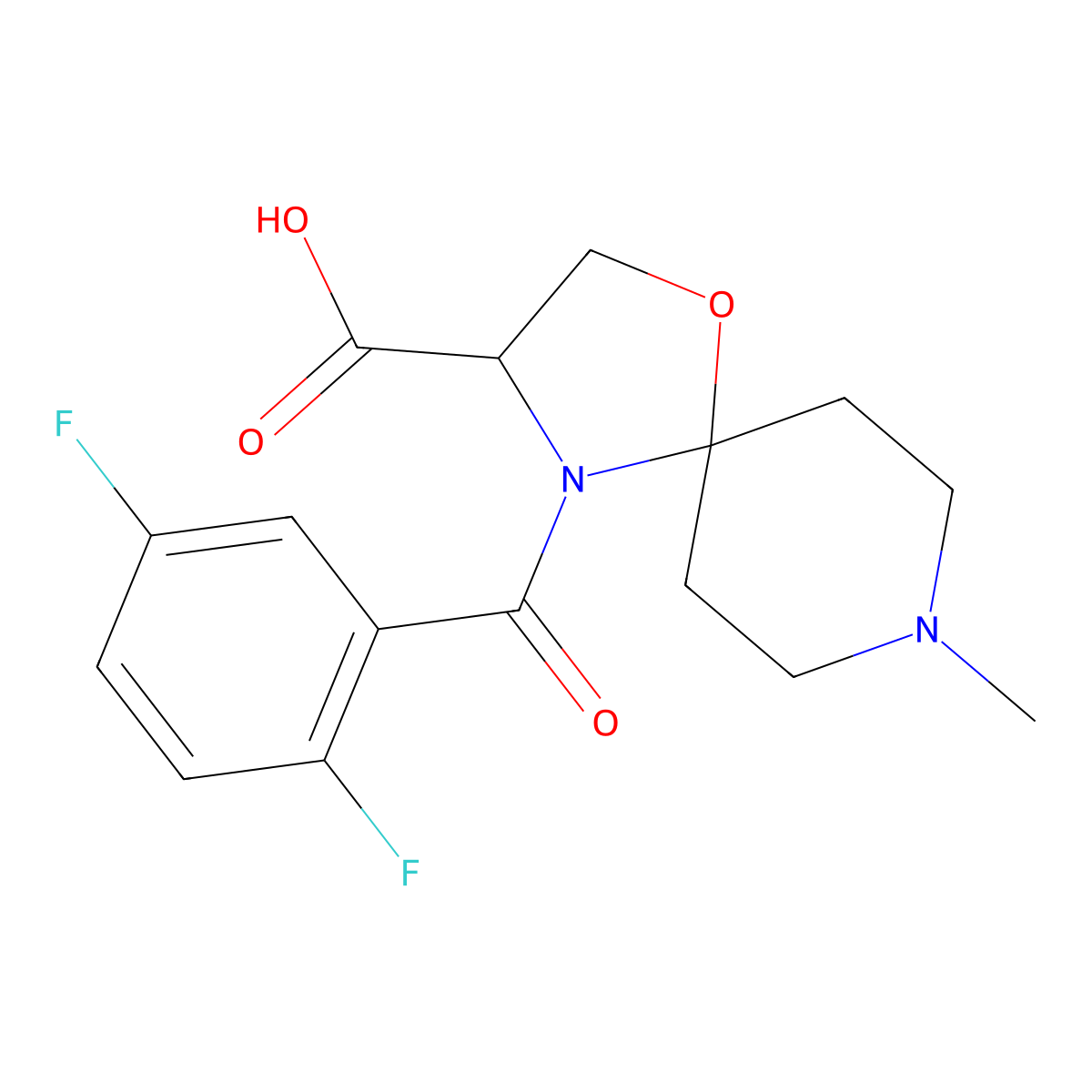 4-(2,5-Difluorobenzoyl)-8-methyl-1-oxa-4,8-diazaspiro[4.5]decane-3-carboxylic acid molecular structure, CAS 1326810-44-9