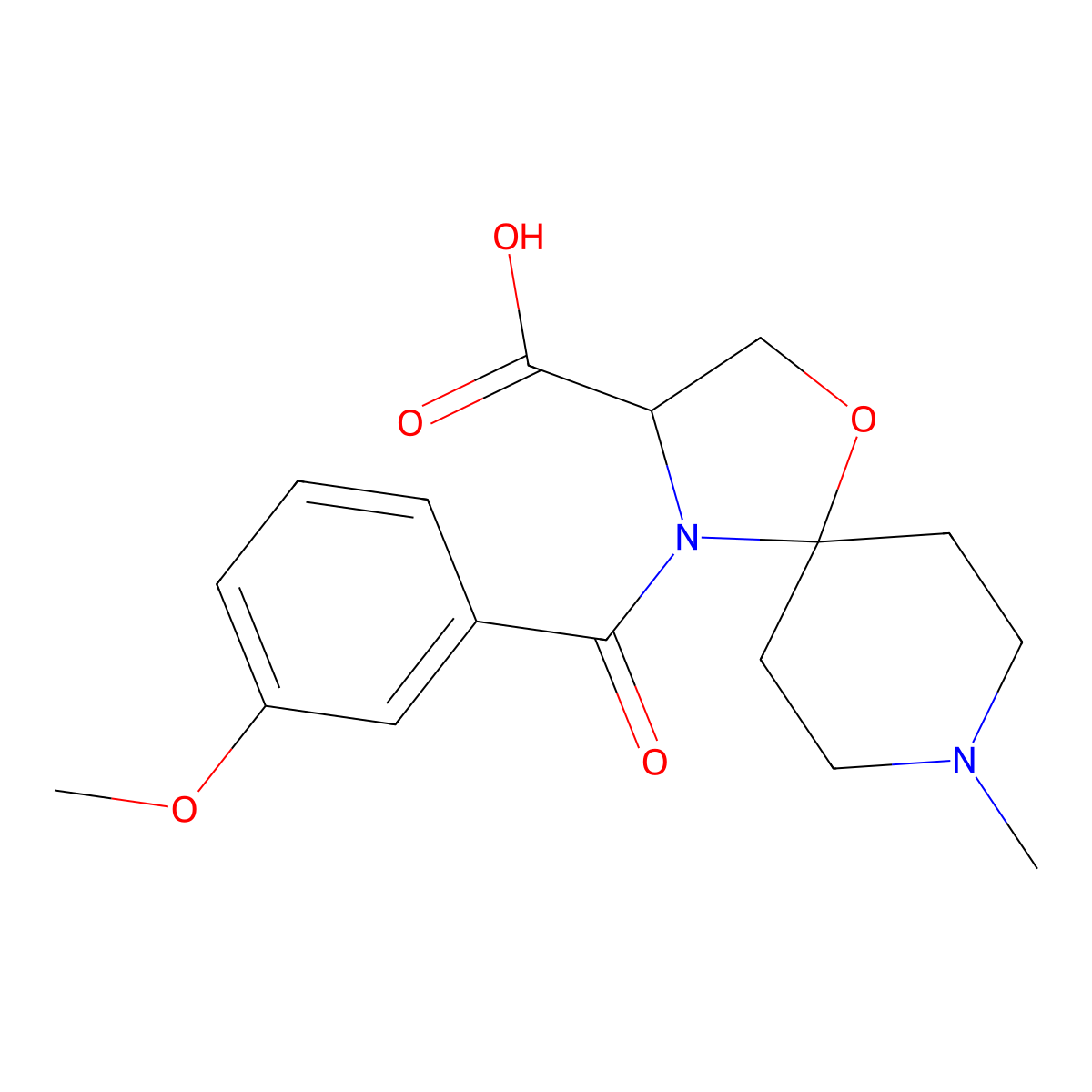 4-(3-Methoxybenzoyl)-8-methyl-1-oxa-4,8-diazaspiro[4.5]decane-3-carboxylic acid molecular structure, CAS 1326810-49-4