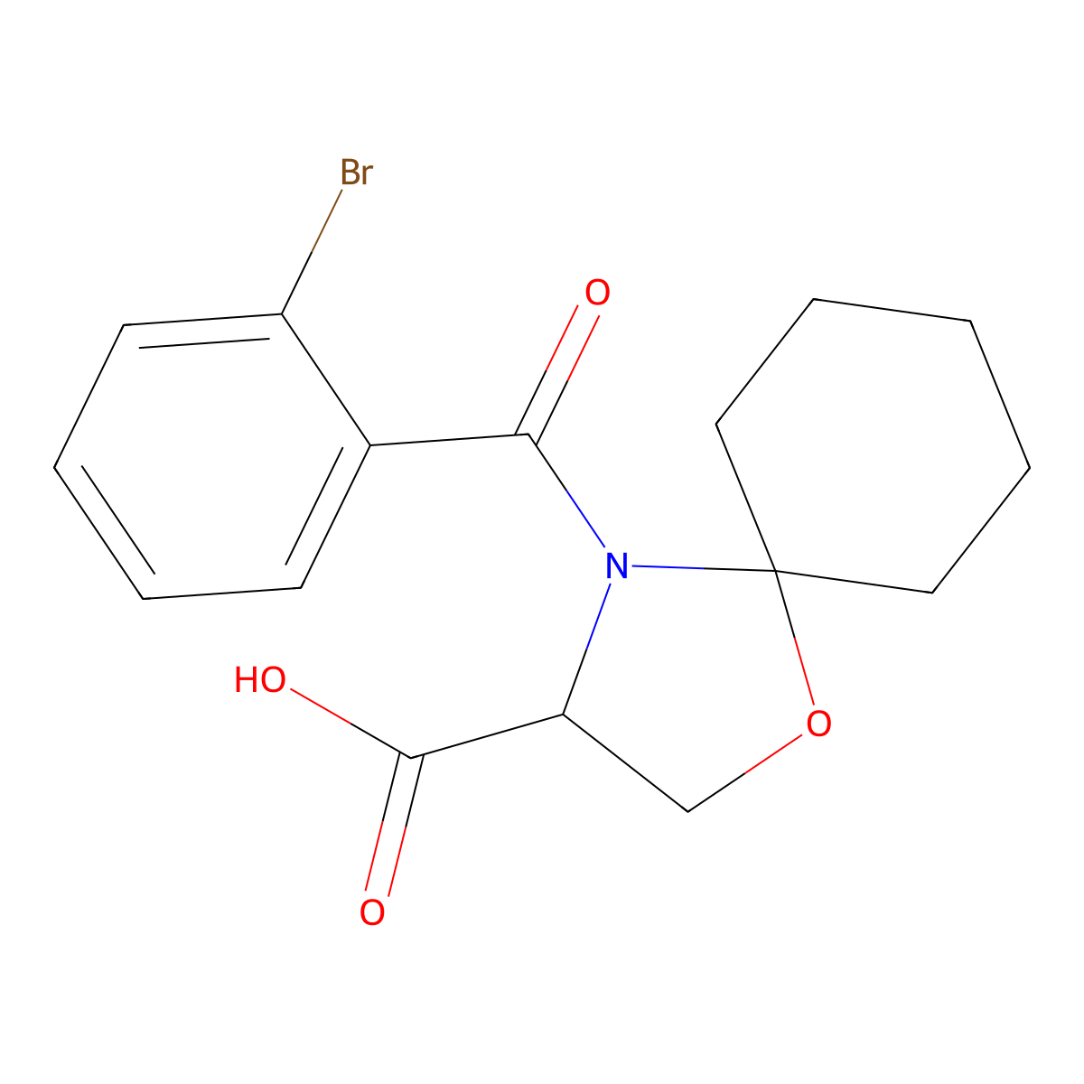 4-(2-Bromobenzoyl)-1-oxa-4-azaspiro[4.5]decane-3-carboxylic acid molecular structure, CAS 1326810-50-7