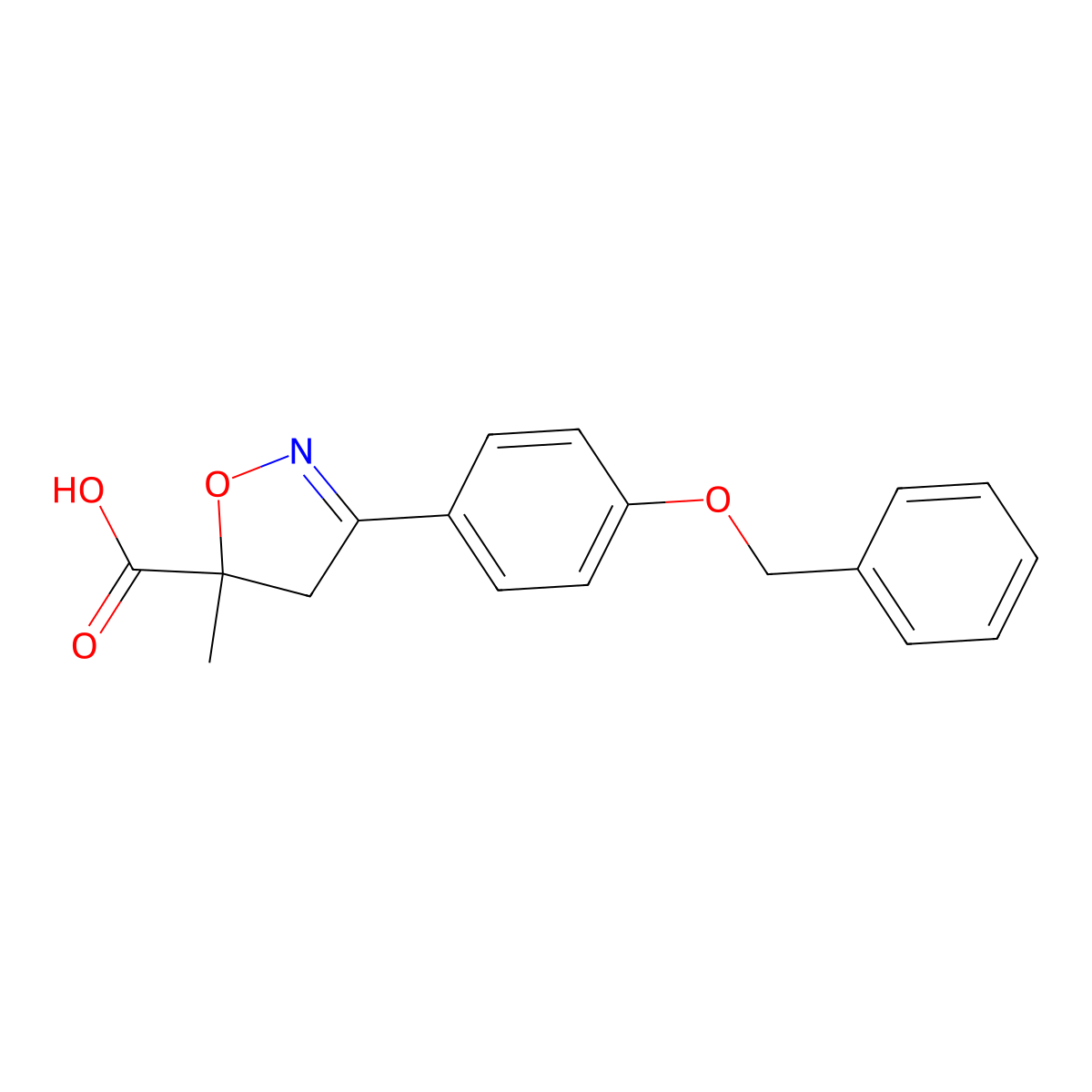 3-[4-(Benzyloxy)phenyl]-5-methyl-4,5-dihydro-1,2-oxazole-5-carboxylic acid molecular structure, CAS 1326810-51-8