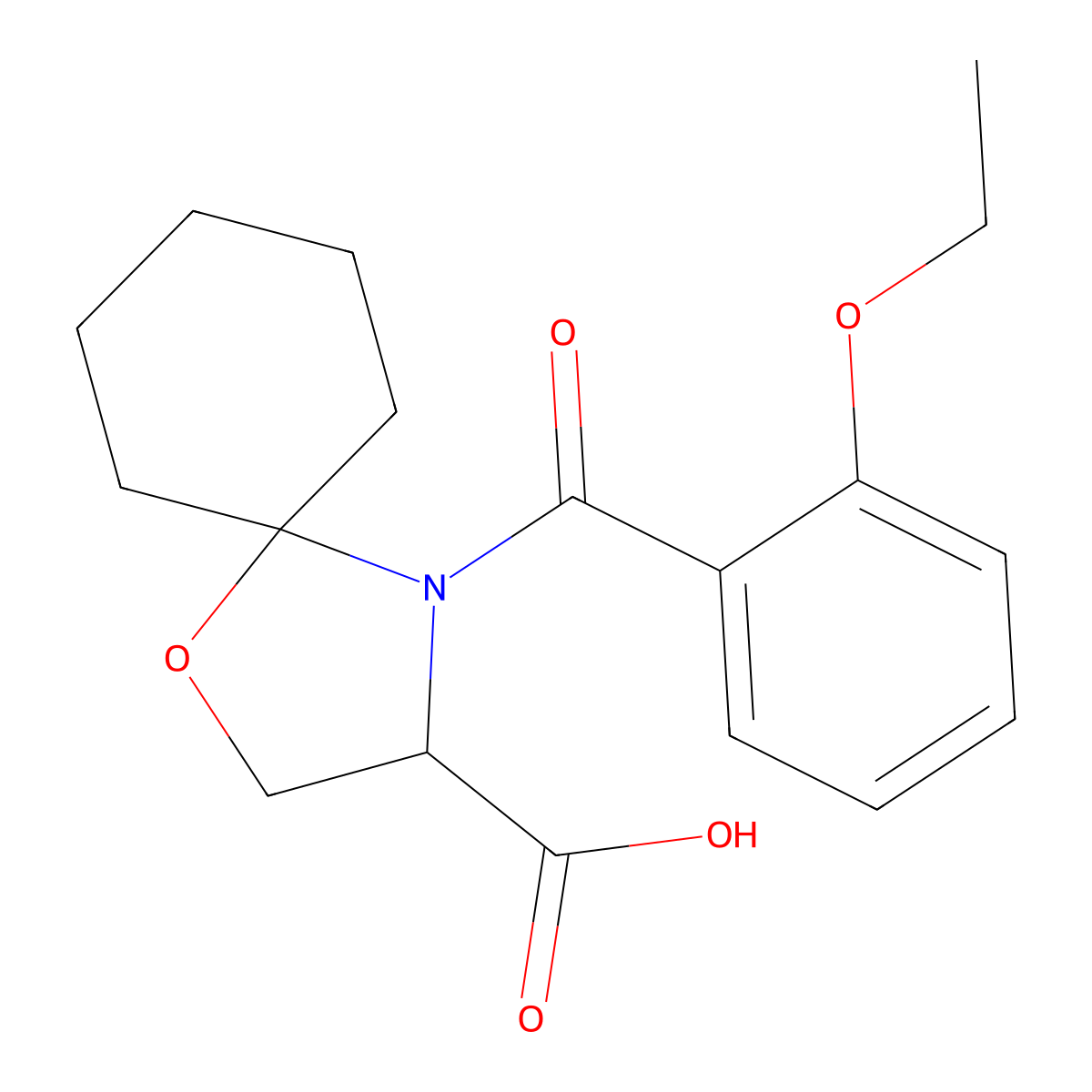 4-(2-Ethoxybenzoyl)-1-oxa-4-azaspiro[4.5]decane-3-carboxylic acid molecular structure, CAS 1326810-57-4