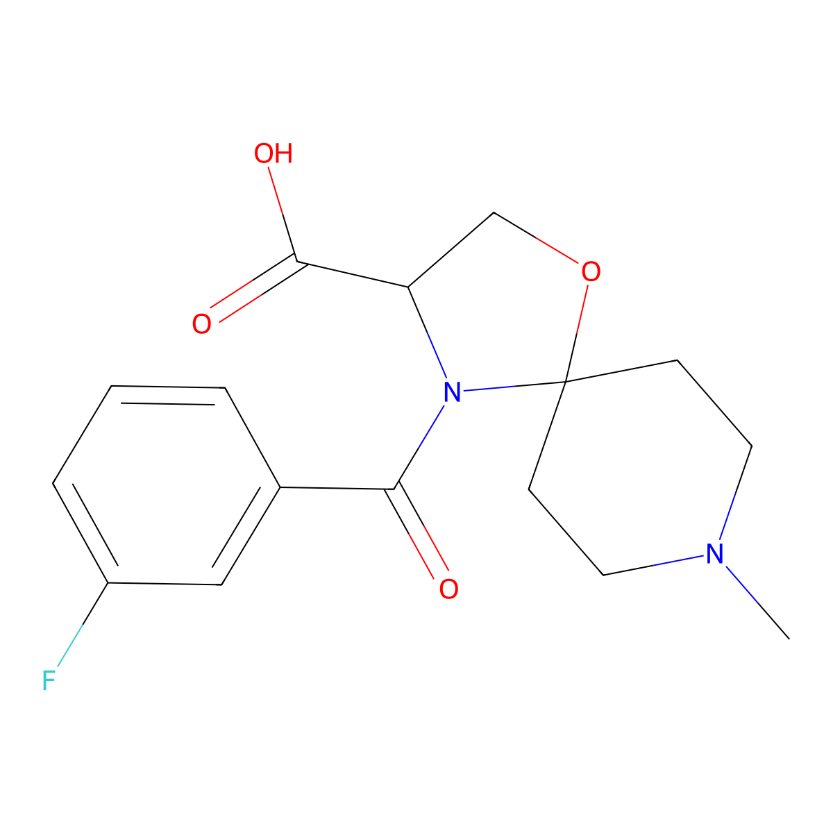 4-(3-Fluorobenzoyl)-8-methyl-1-oxa-4,8-diazaspiro[4.5]decane-3-carboxylic acid molecular structure, CAS 1326810-70-1