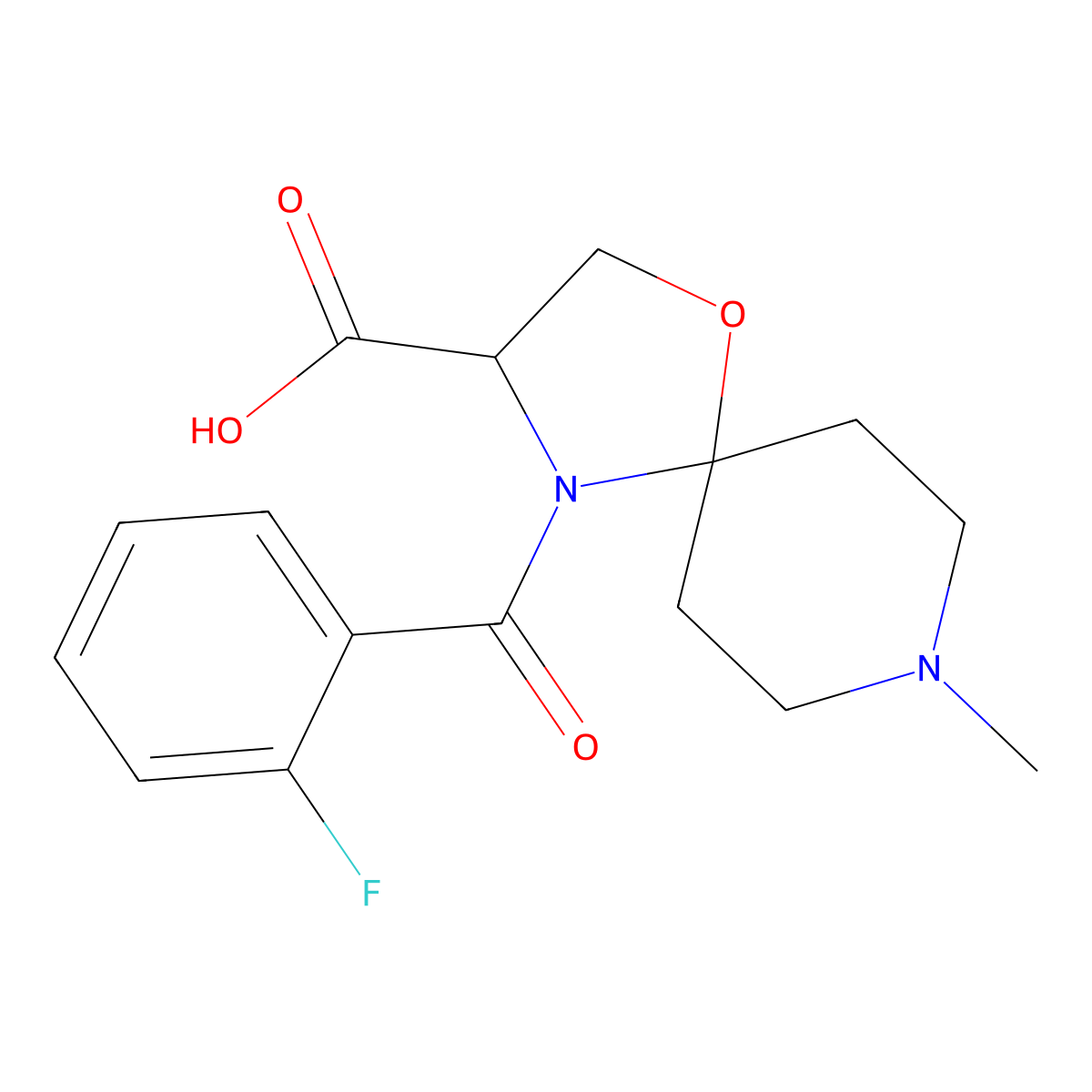 4-(2-Fluorobenzoyl)-8-methyl-1-oxa-4,8-diazaspiro[4.5]decane-3-carboxylic acid molecular structure, CAS 1326810-77-8