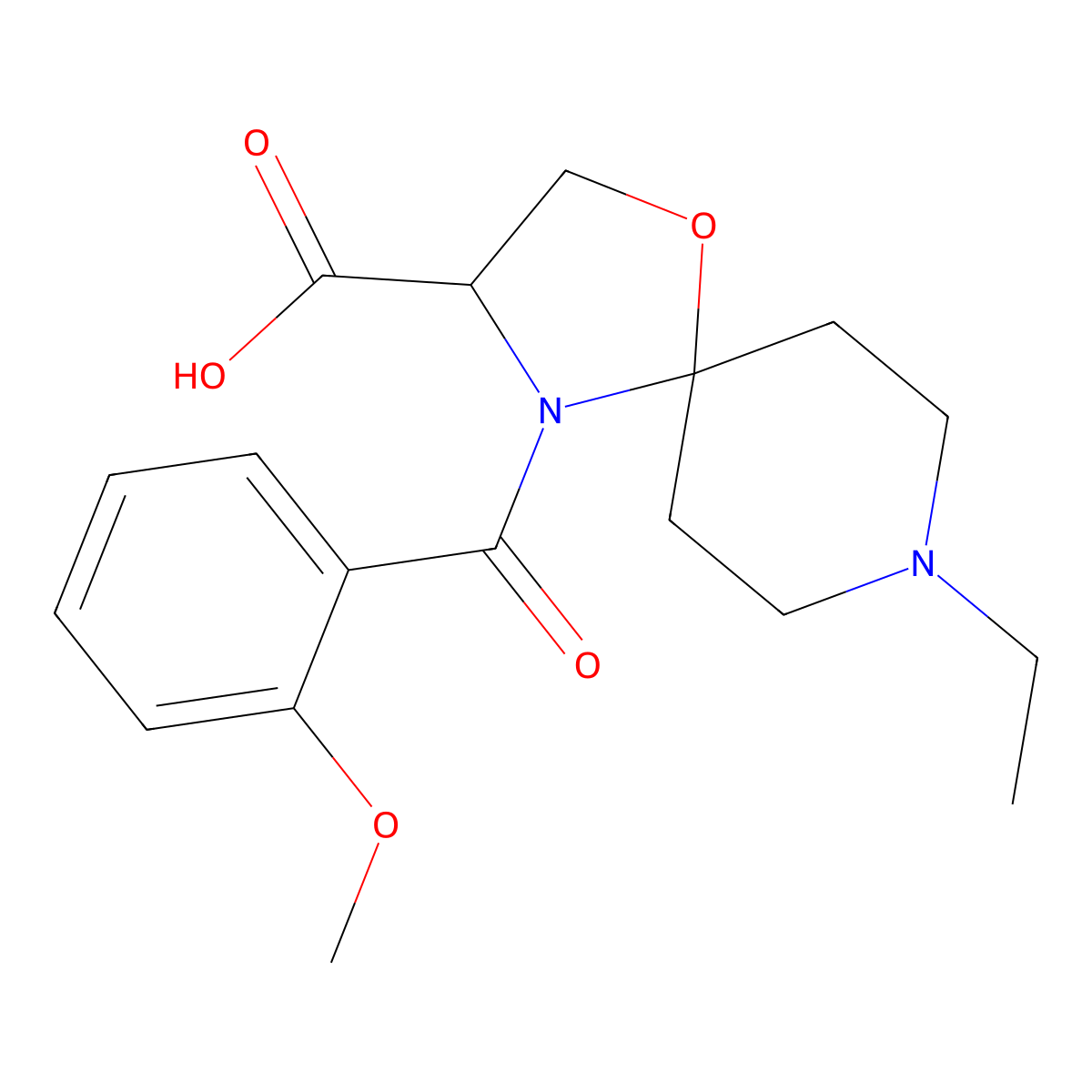 8-Ethyl-4-(2-methoxybenzoyl)-1-oxa-4,8-diazaspiro[4.5]decane-3-carboxylic acid molecular structure, CAS 1326810-79-0