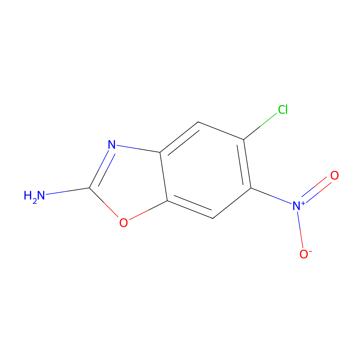 5-Chloro-6-nitro-1,3-benzoxazol-2-amine molecular structure, CAS 1326810-85-8