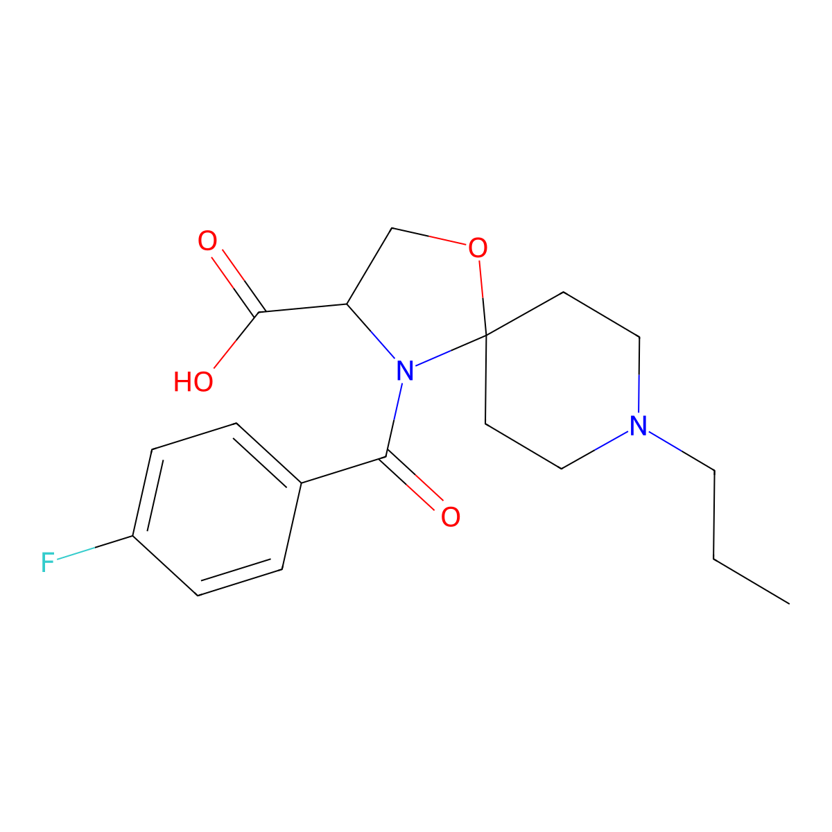 4-(4-Fluorobenzoyl)-8-propyl-1-oxa-4,8-diazaspiro[4.5]decane-3-carboxylic acid molecular structure, CAS 1326810-99-4