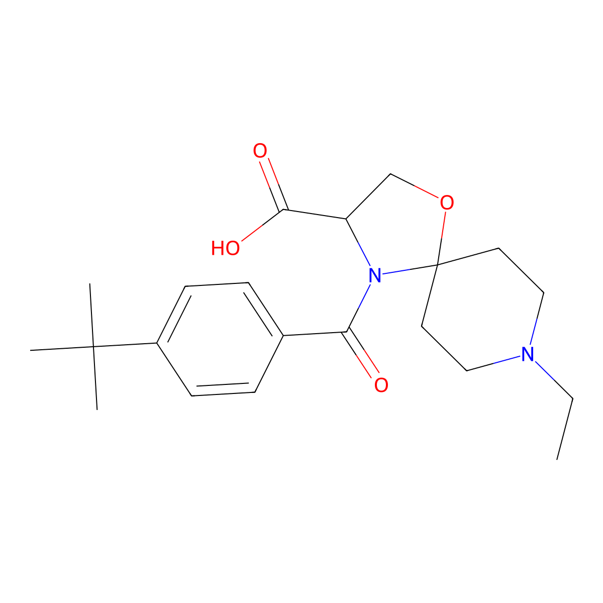 4-(4-tert-Butylbenzoyl)-8-ethyl-1-oxa-4,8-diazaspiro[4.5]decane-3-carboxylic acid molecular structure, CAS 1326811-00-0