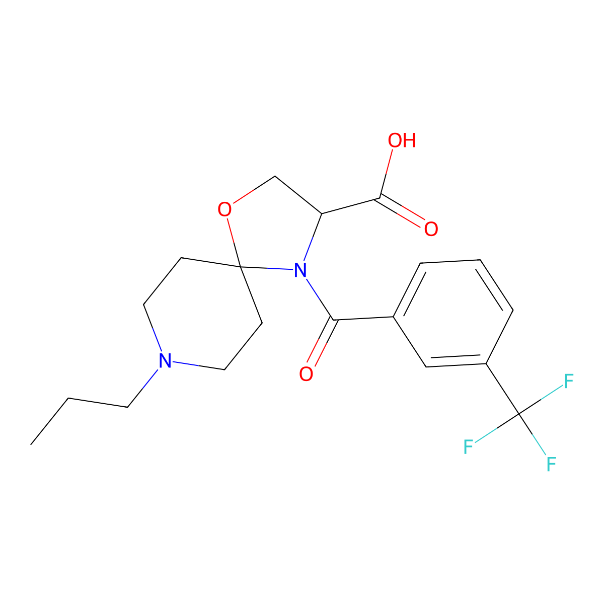 8-Propyl-4-[3-(trifluoromethyl)benzoyl]-1-oxa-4,8-diazaspiro[4.5]decane-3-carboxylic acid molecular structure, CAS 1326811-02-2