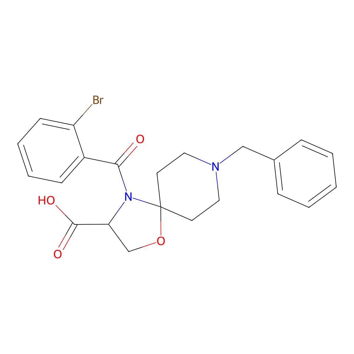 8-Benzyl-4-(2-bromobenzoyl)-1-oxa-4,8-diazaspiro[4.5]decane-3-carboxylic acid molecular structure, CAS 1326811-10-2