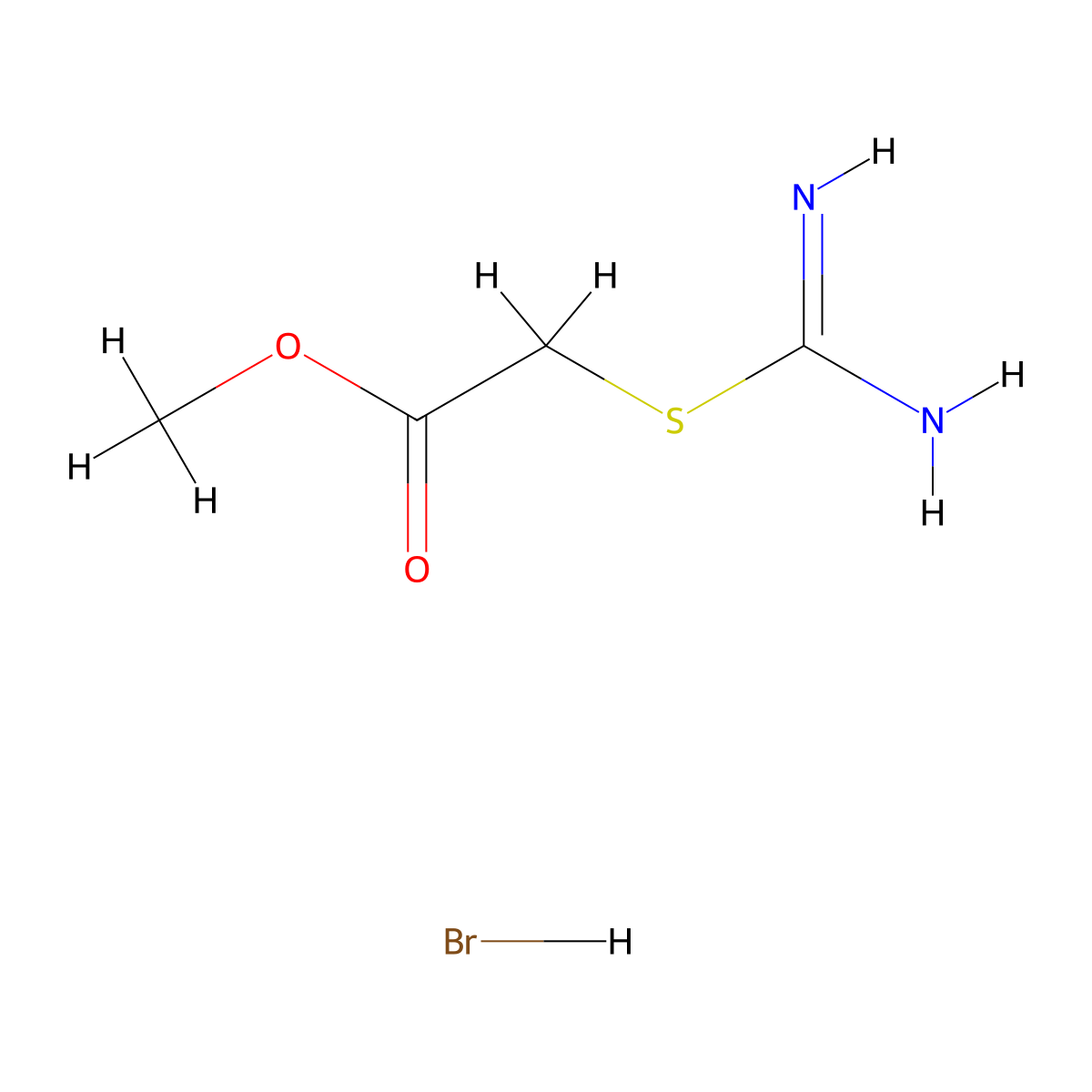Methyl 2-(carbamimidoylsulfanyl)acetate hydrobromide molecular structure, CAS 1326811-11-3