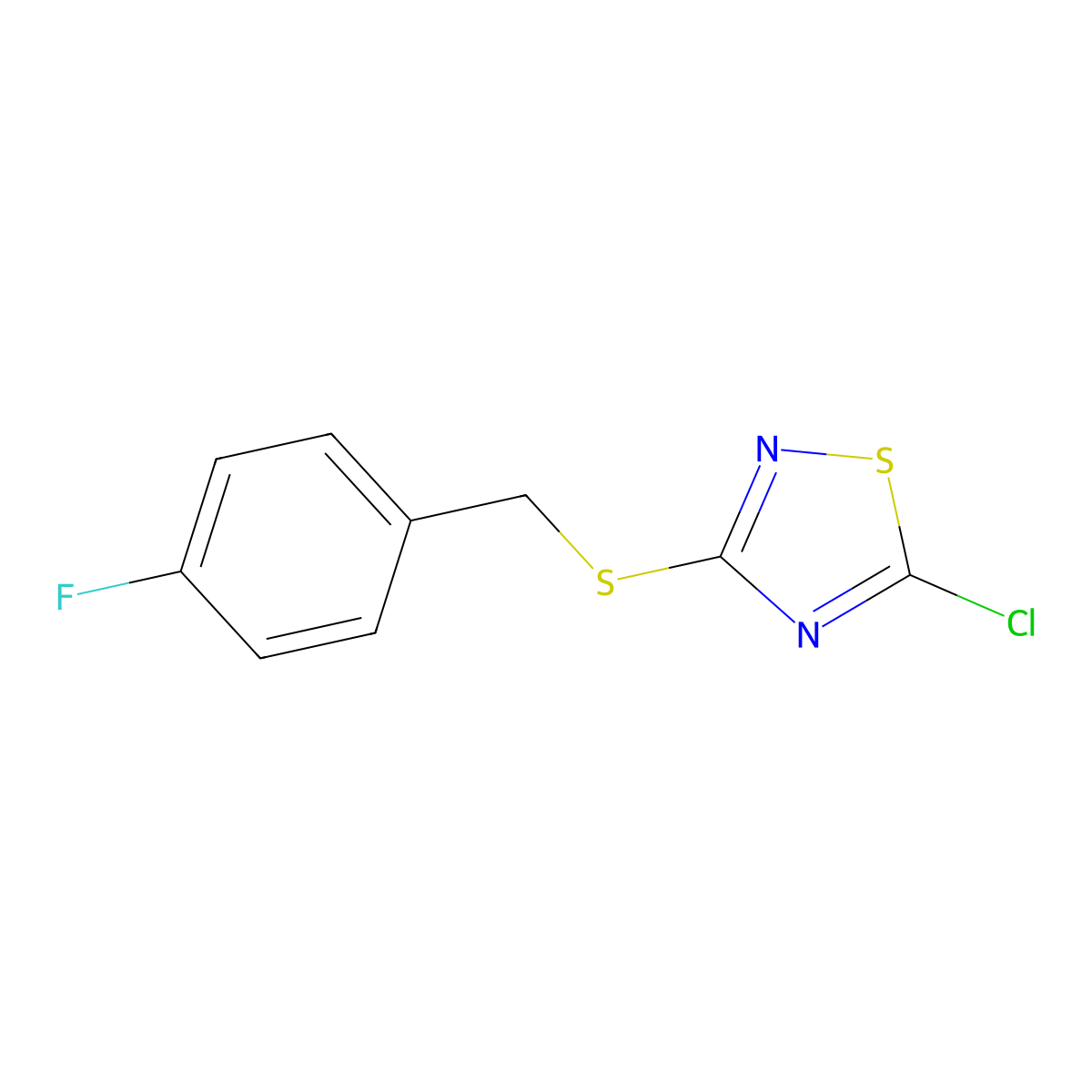 5-Chloro-3-{[(4-fluorophenyl)methyl]sulfanyl}-1,2,4-thiadiazole molecular structure, CAS 1326811-18-0