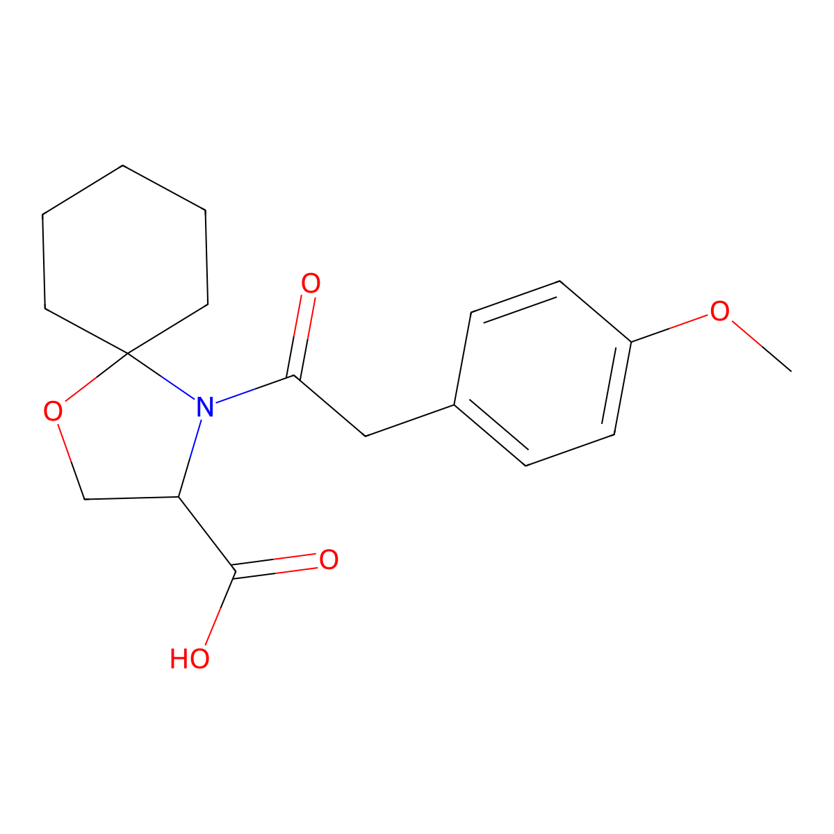 4-[2-(4-Methoxyphenyl)acetyl]-1-oxa-4-azaspiro[4.5]decane-3-carboxylic acid molecular structure, CAS 1326811-36-2