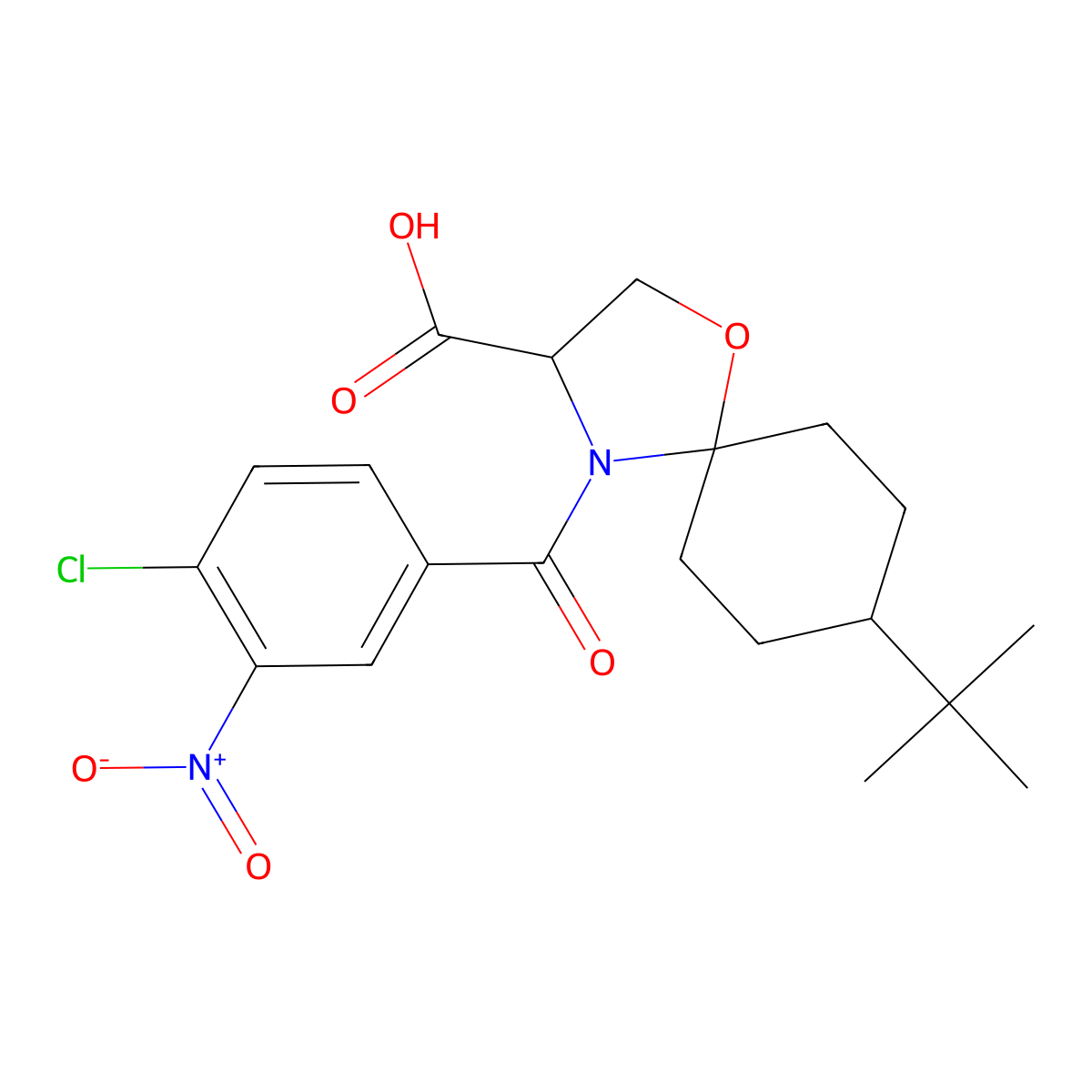 8-tert-Butyl-4-(4-chloro-3-nitrobenzoyl)-1-oxa-4-azaspiro[4.5]decane-3-carboxylic acid molecular structure, CAS 1326811-42-0