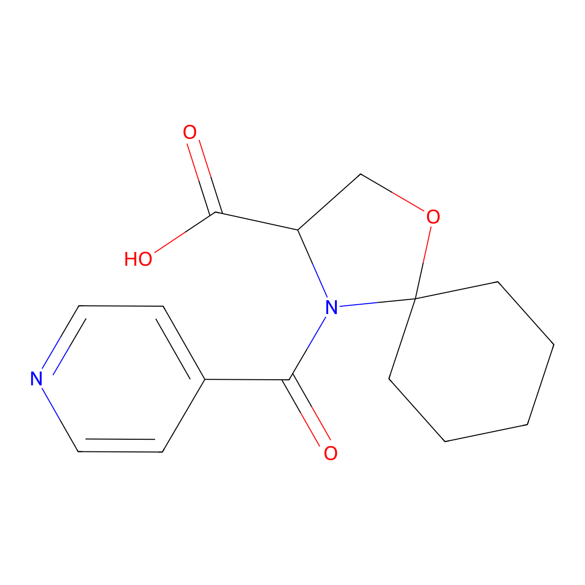 4-(Pyridine-4-carbonyl)-1-oxa-4-azaspiro[4.5]decane-3-carboxylic acid molecular structure, CAS 1326811-46-4