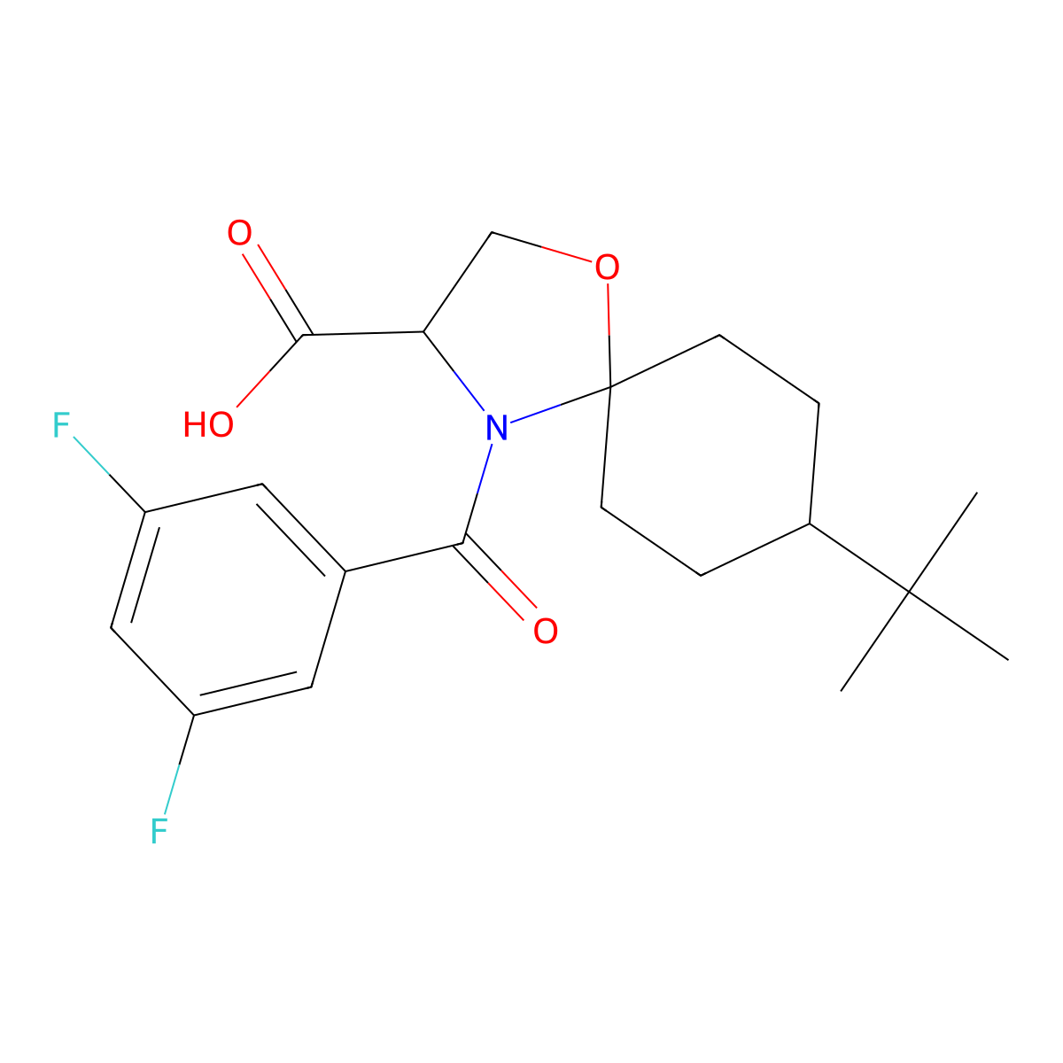 8-tert-Butyl-4-(3,5-difluorobenzoyl)-1-oxa-4-azaspiro[4.5]decane-3-carboxylic acid molecular structure, CAS 1326811-48-6