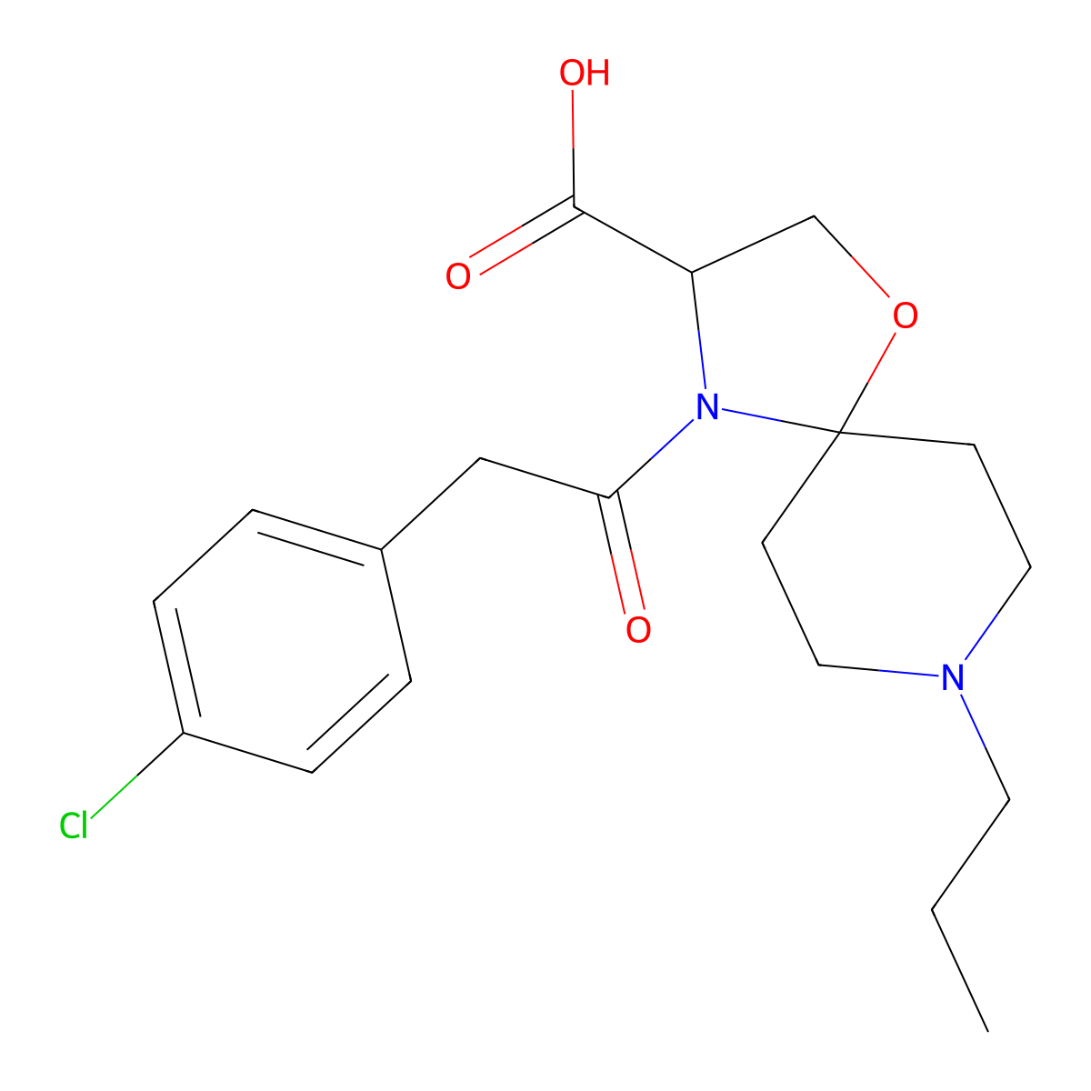 4-[2-(4-Chlorophenyl)acetyl]-8-propyl-1-oxa-4,8-diazaspiro[4.5]decane-3-carboxylic acid molecular structure, CAS 1326811-63-5