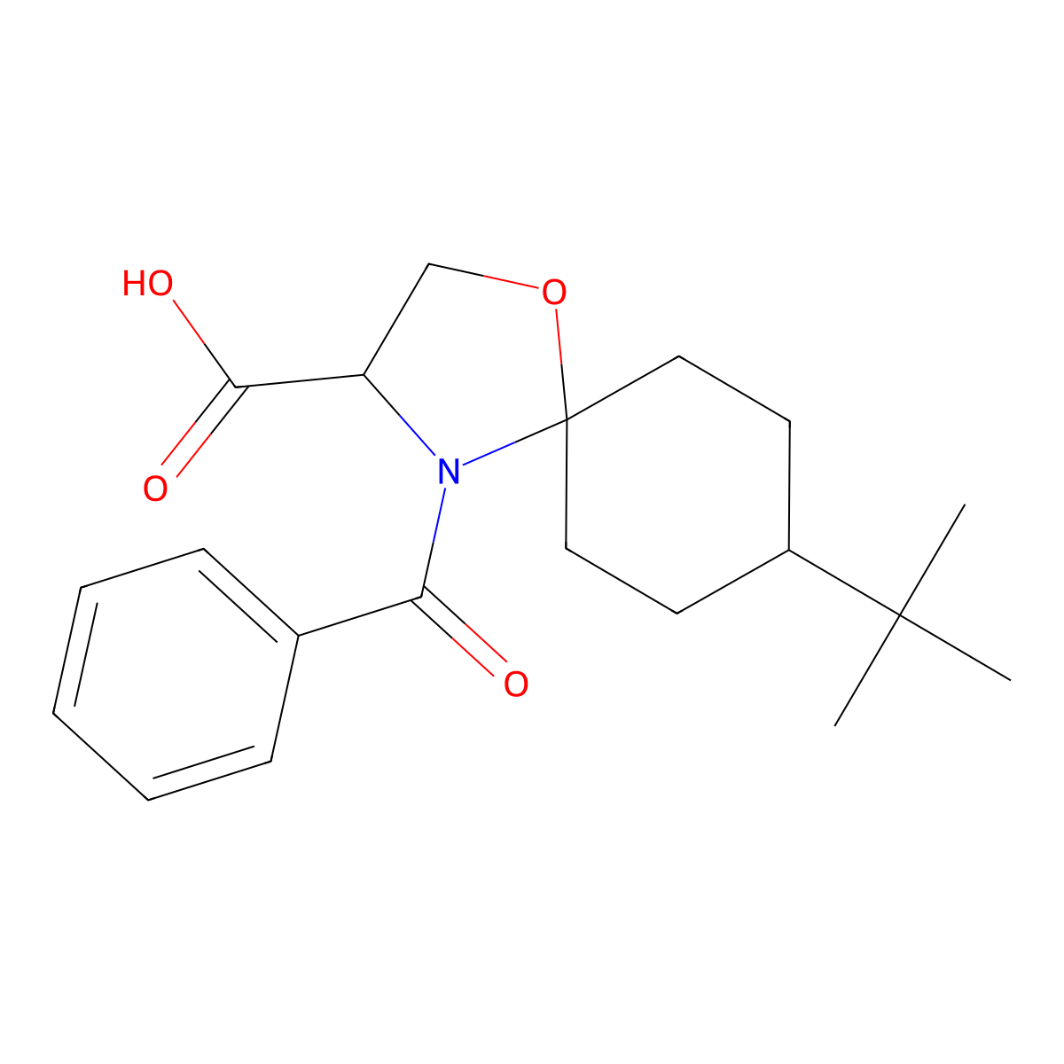 4-Benzoyl-8-tert-butyl-1-oxa-4-azaspiro[4.5]decane-3-carboxylic acid molecular structure, CAS 1326811-69-1