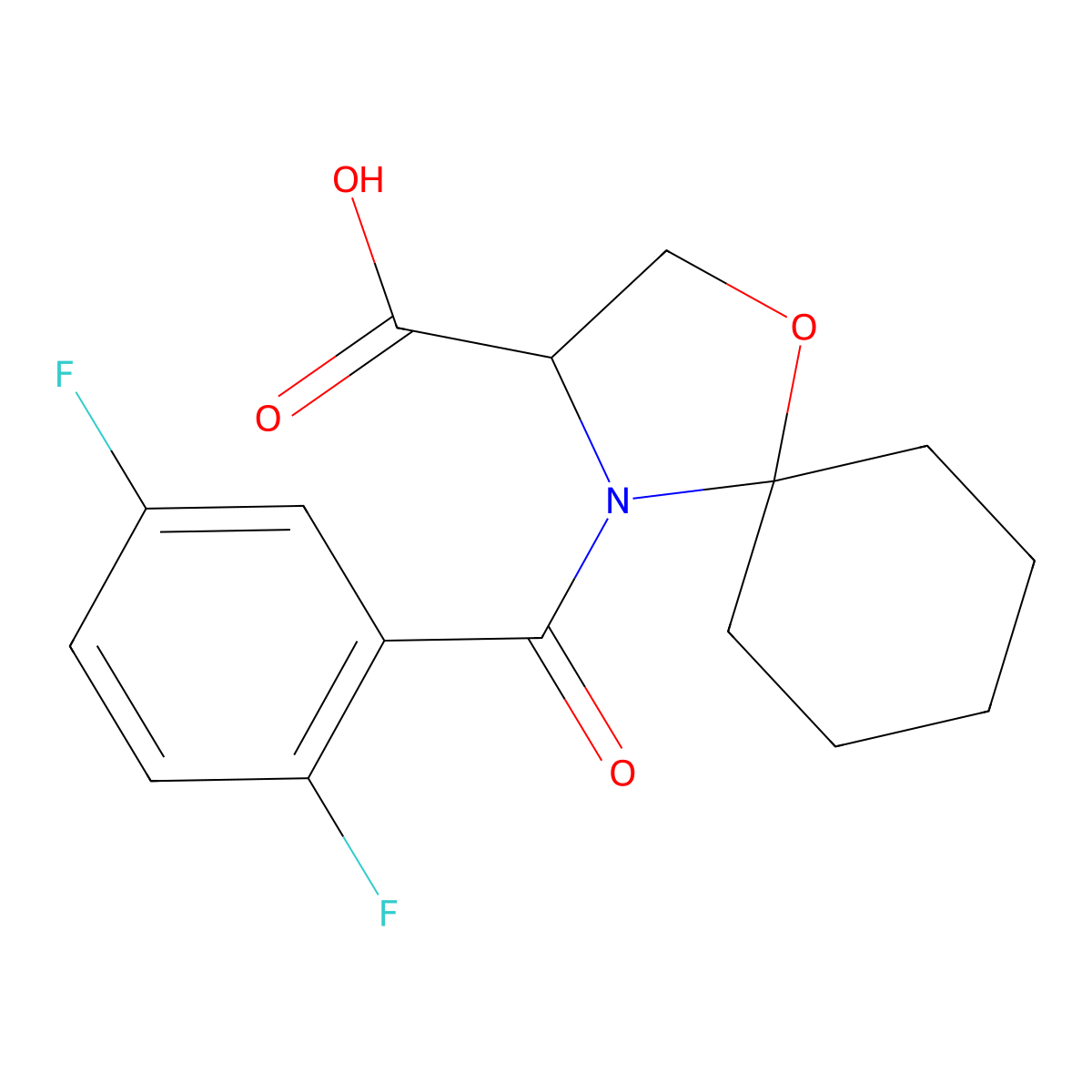 4-(2,5-Difluorobenzoyl)-1-oxa-4-azaspiro[4.5]decane-3-carboxylic acid molecular structure, CAS 1326811-71-5