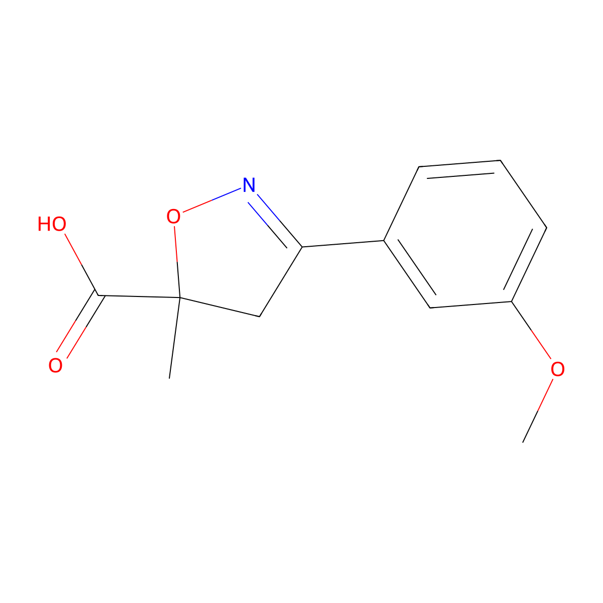 3-(3-Methoxyphenyl)-5-methyl-4,5-dihydro-1,2-oxazole-5-carboxylic acid molecular structure, CAS 1326811-79-3