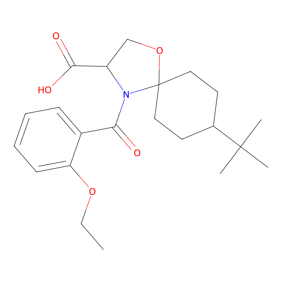 8-tert-Butyl-4-(2-ethoxybenzoyl)-1-oxa-4-azaspiro[4.5]decane-3-carboxylic acid molecular structure, CAS 1326811-92-0