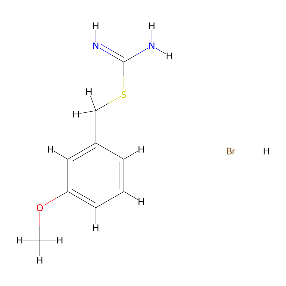{[(3-Methoxyphenyl)methyl]sulfanyl}methanimidamide hydrobromide molecular structure, CAS 1326811-93-1