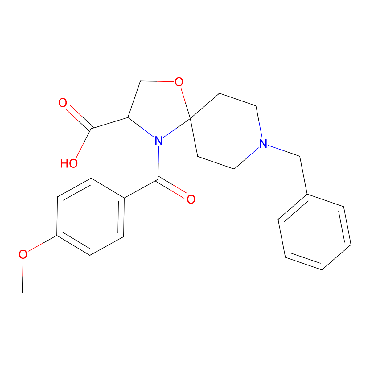 8-Benzyl-4-(4-methoxybenzoyl)-1-oxa-4,8-diazaspiro[4.5]decane-3-carboxylic acid molecular structure, CAS 1326811-99-7