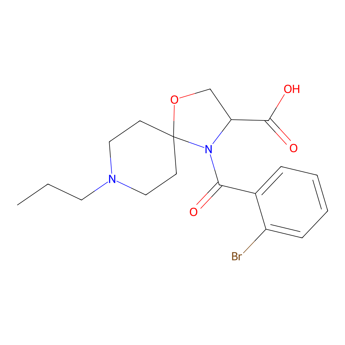 4-(2-Bromobenzoyl)-8-propyl-1-oxa-4,8-diazaspiro[4.5]decane-3-carboxylic acid molecular structure, CAS 1326812-04-7