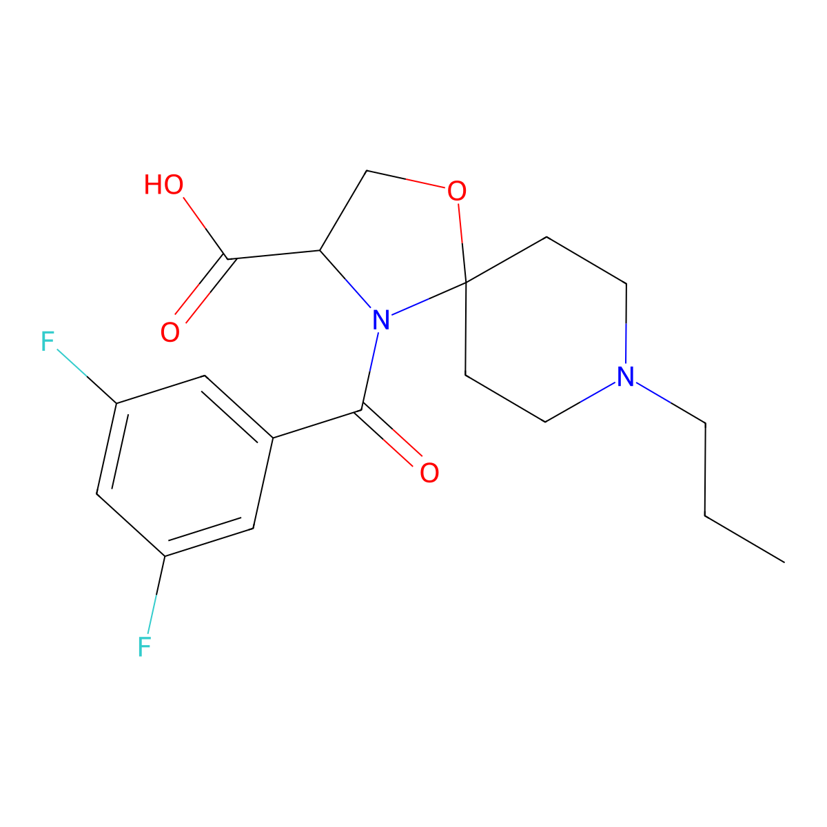 4-(3,5-Difluorobenzoyl)-8-propyl-1-oxa-4,8-diazaspiro[4.5]decane-3-carboxylic acid molecular structure, CAS 1326812-08-1