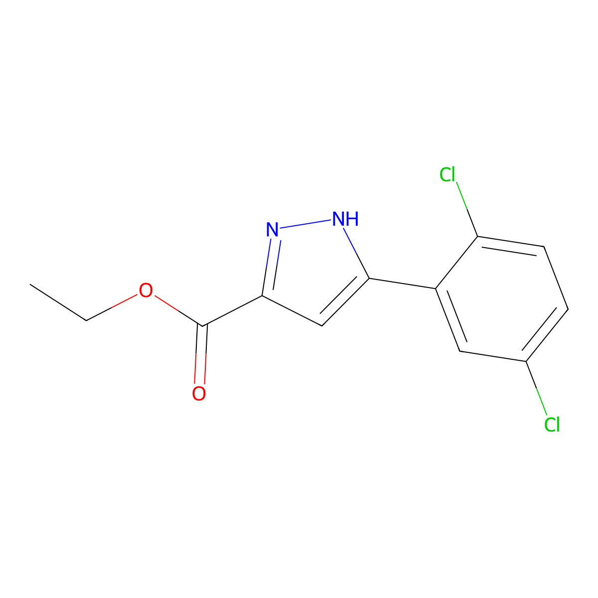 Ethyl 5-(2,5-dichlorophenyl)-1H-pyrazole-3-carboxylate molecular structure, CAS 1326812-10-5