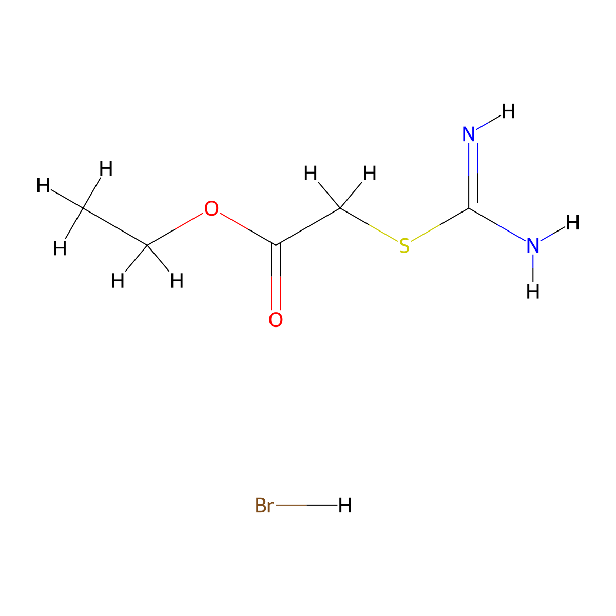 Ethyl 2-(carbamimidoylsulfanyl)acetate hydrobromide molecular structure, CAS 1326812-56-9