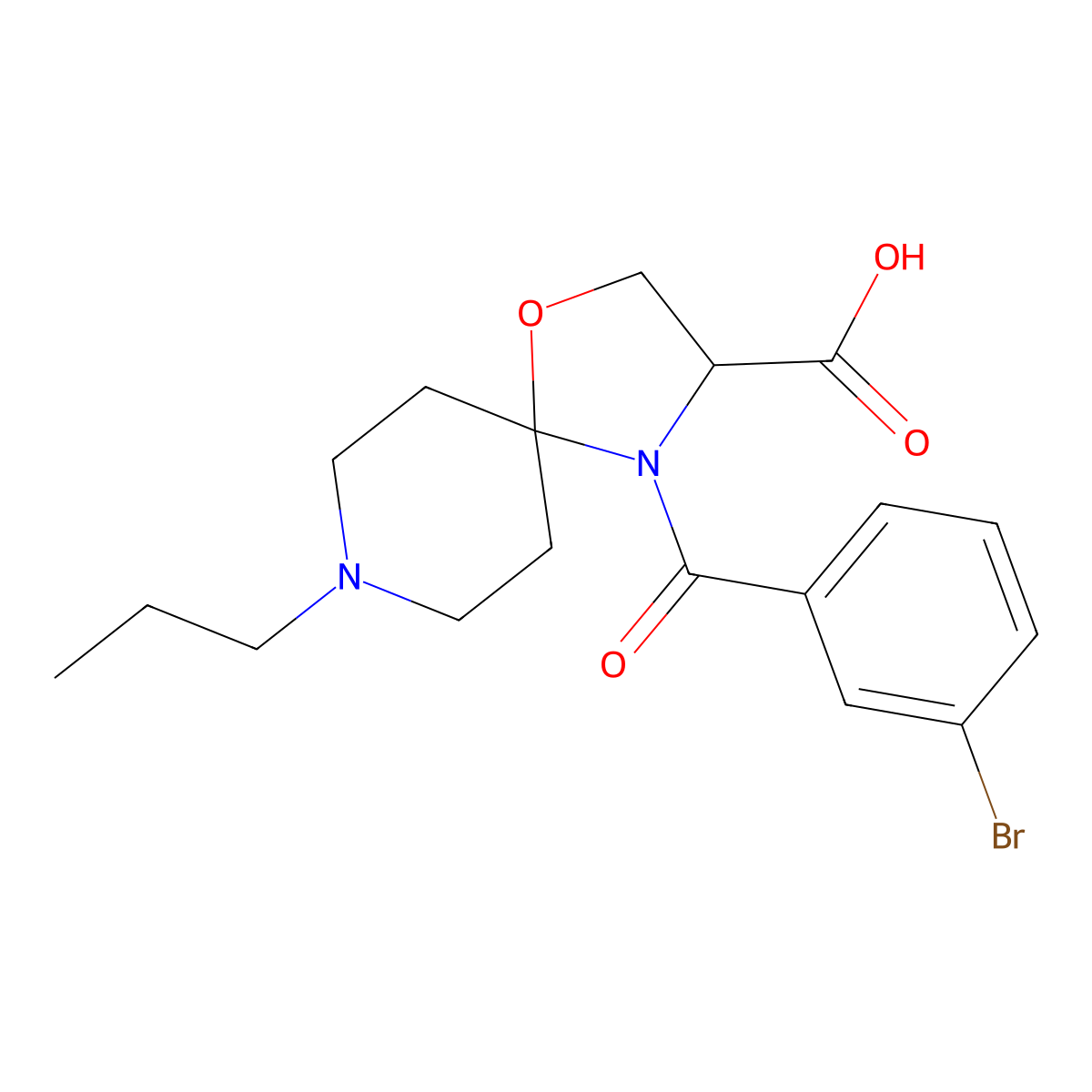 4-(3-Bromobenzoyl)-8-propyl-1-oxa-4,8-diazaspiro[4.5]decane-3-carboxylic acid molecular structure, CAS 1326812-94-5