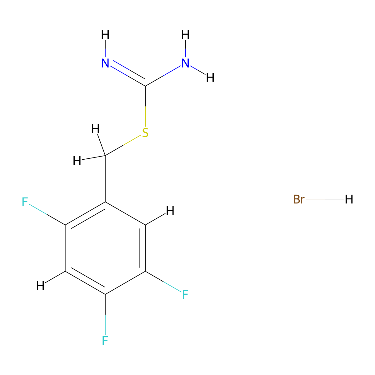 {[(2,4,5-Trifluorophenyl)methyl]sulfanyl}methanimidamide hydrobromide molecular structure, CAS 1326812-99-0