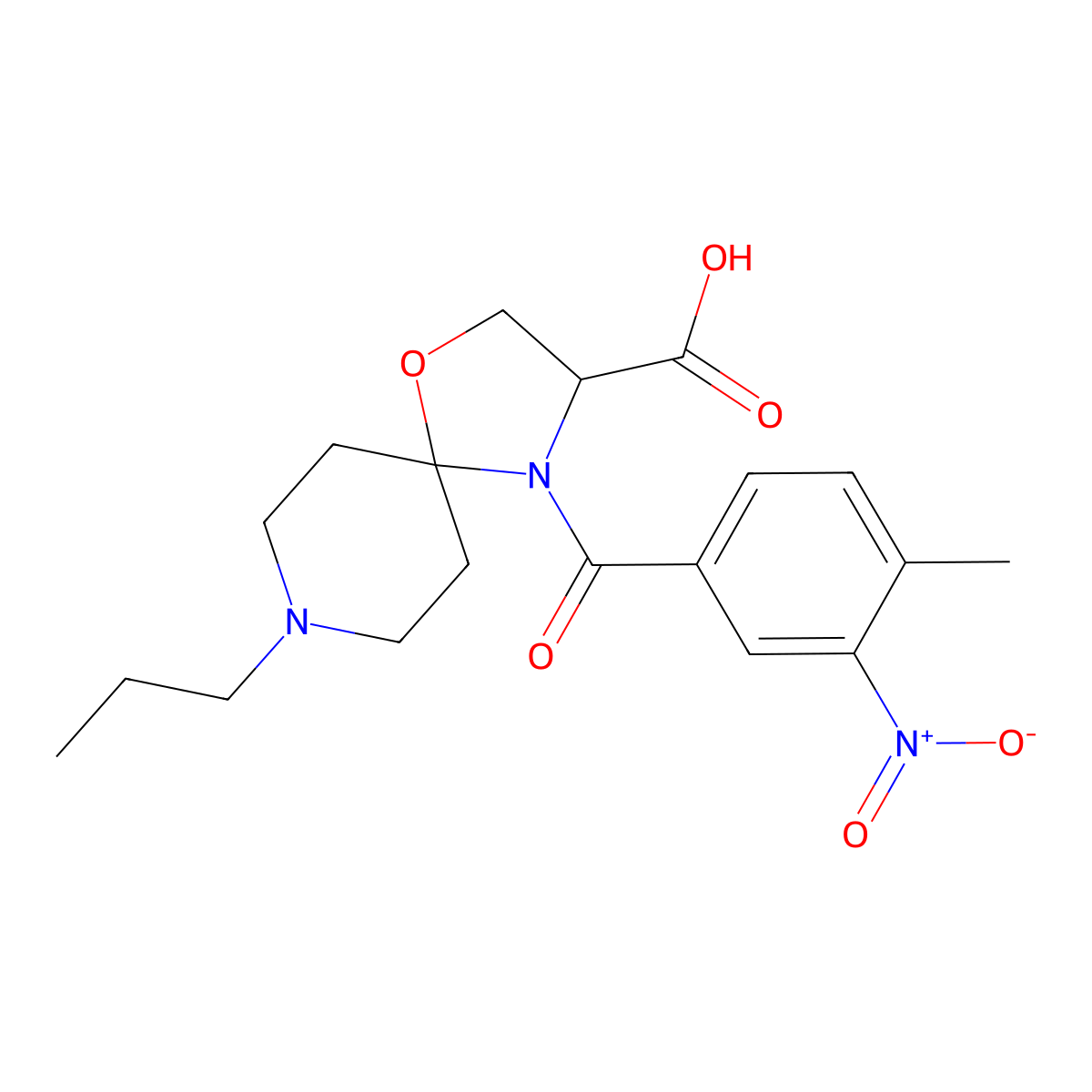 4-(4-Methyl-3-nitrobenzoyl)-8-propyl-1-oxa-4,8-diazaspiro[4.5]decane-3-carboxylic acid molecular structure, CAS 1326813-01-7