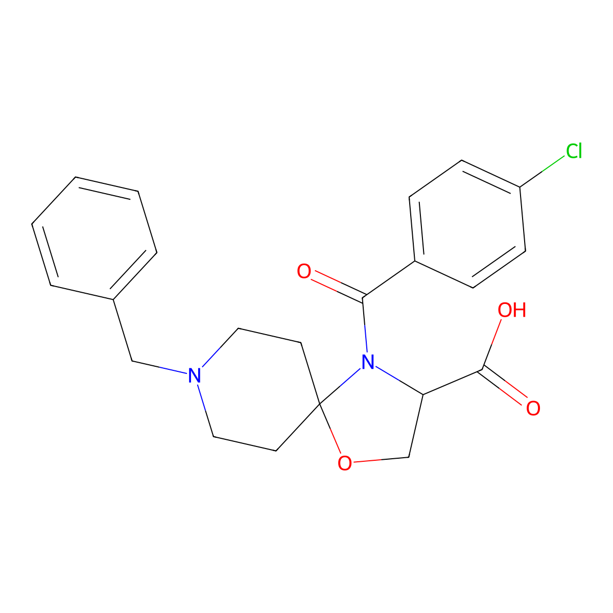 8-Benzyl-4-(4-chlorobenzoyl)-1-oxa-4,8-diazaspiro[4.5]decane-3-carboxylic acid molecular structure, CAS 1326813-08-4