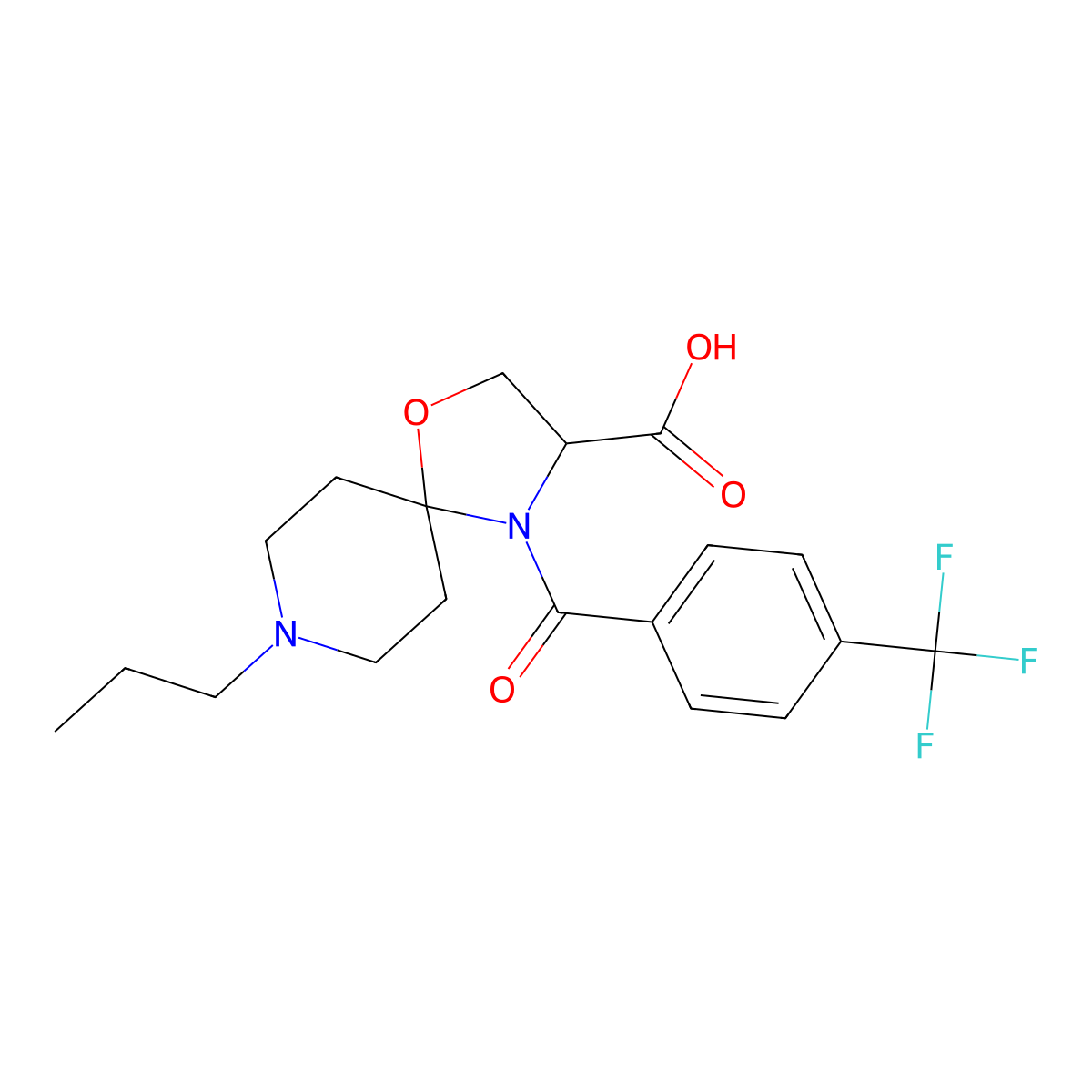 8-Propyl-4-[4-(trifluoromethyl)benzoyl]-1-oxa-4,8-diazaspiro[4.5]decane-3-carboxylic acid molecular structure, CAS 1326813-10-8