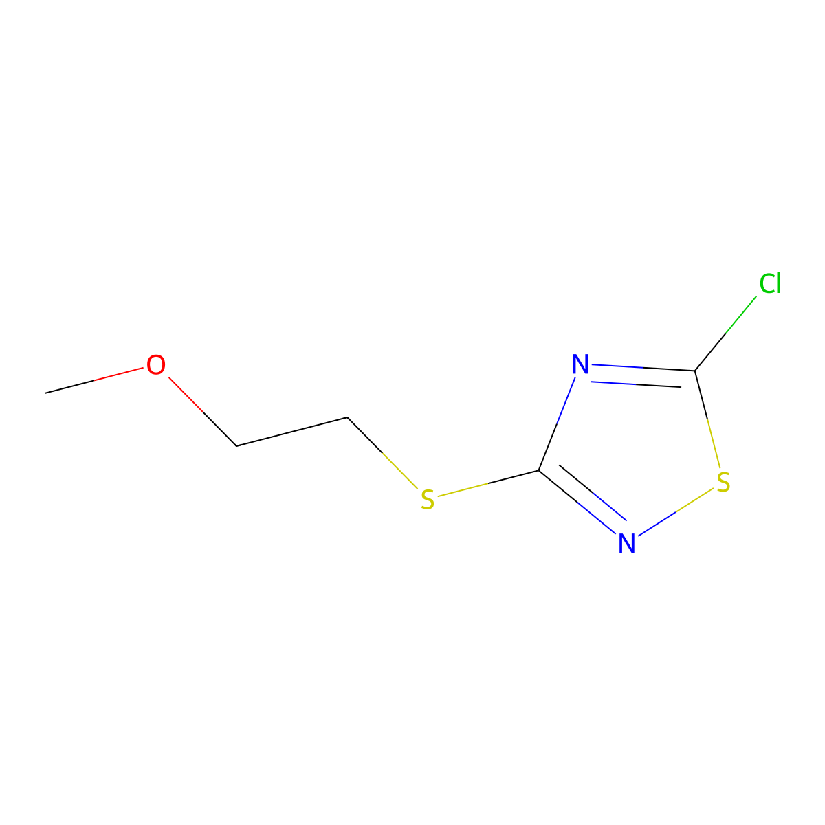 5-Chloro-3-[(2-methoxyethyl)sulfanyl]-1,2,4-thiadiazole molecular structure, CAS 1326813-13-1
