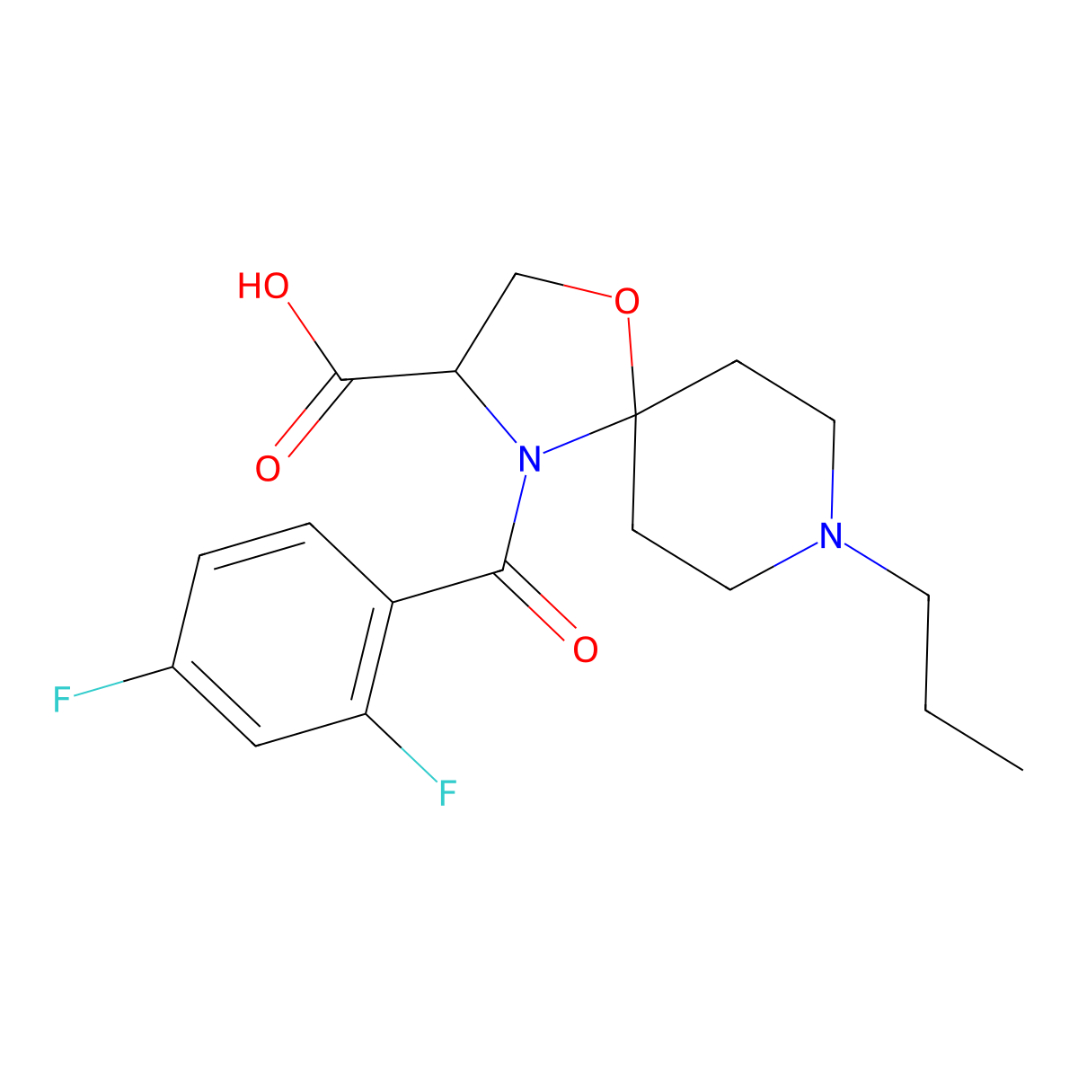 4-(2,4-Difluorobenzoyl)-8-propyl-1-oxa-4,8-diazaspiro[4.5]decane-3-carboxylic acid molecular structure, CAS 1326813-14-2